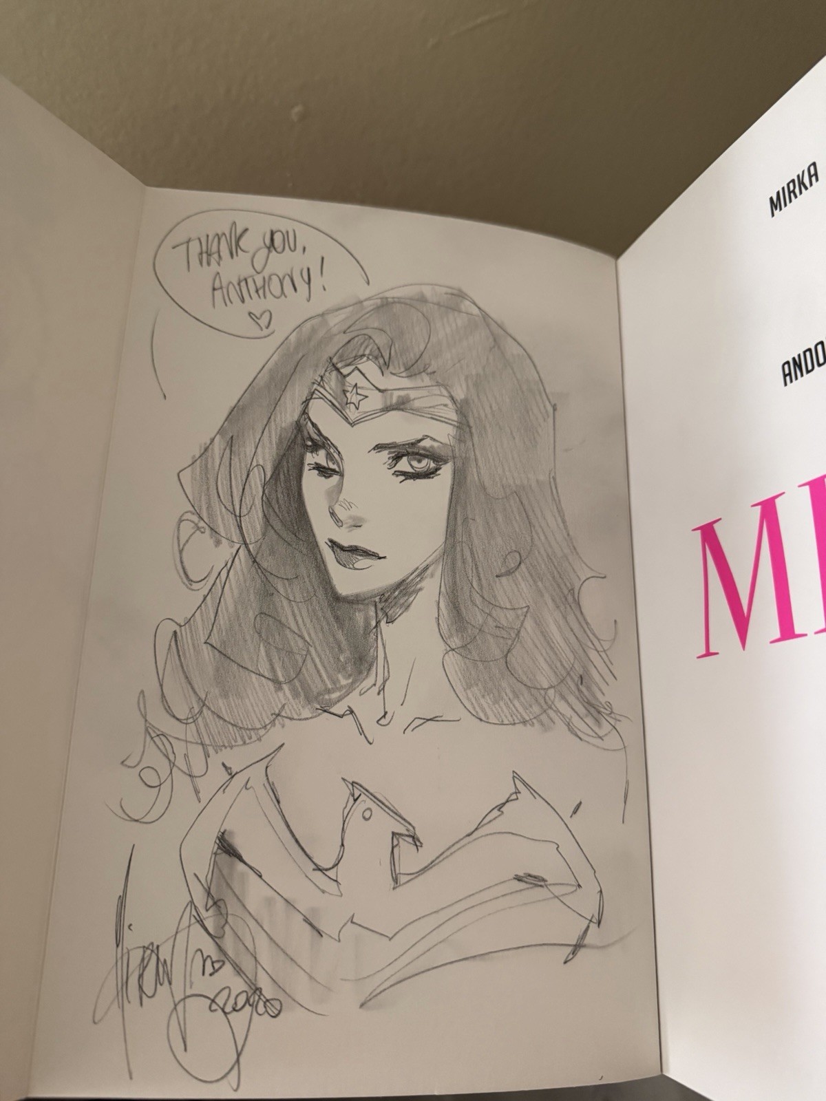 Mirka Andolfo 2019 Artbook Signed & Sketch of Wonder Woman