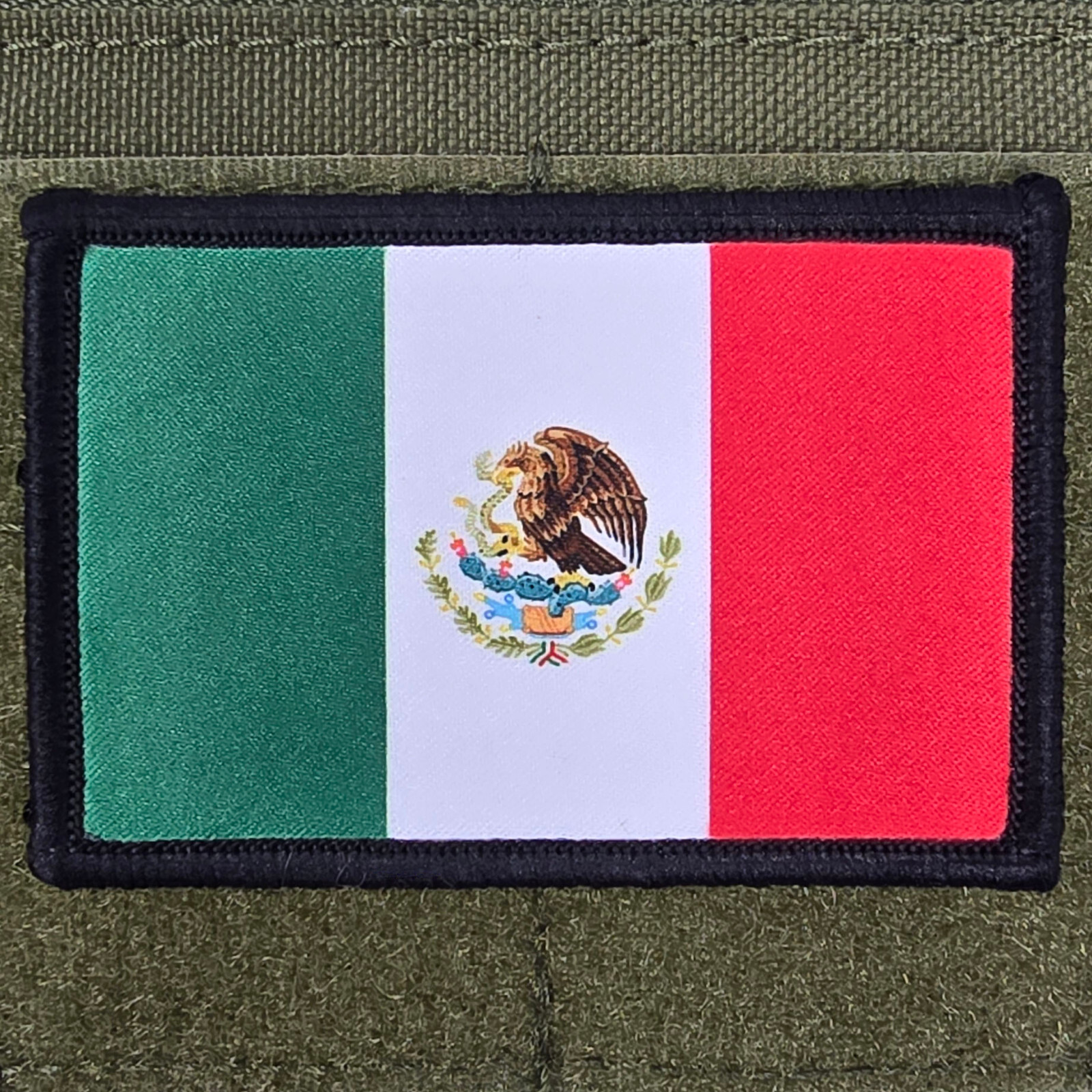 Mexico Flag Patch Moral Tactical Military Army USA  Hook & Loop 3x2
