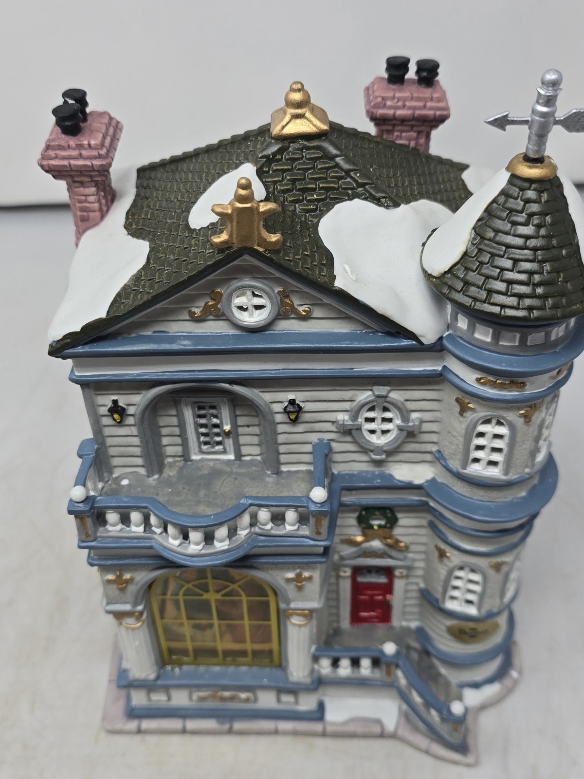 HTF VTG 2001 Lemax Caddington Village Thomas House Porcelain Lighted Christmas