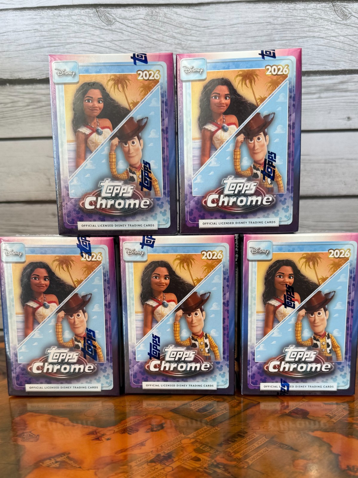 2026 Topps Chrome Disney Blaster Box Lot of 5 - Sealed