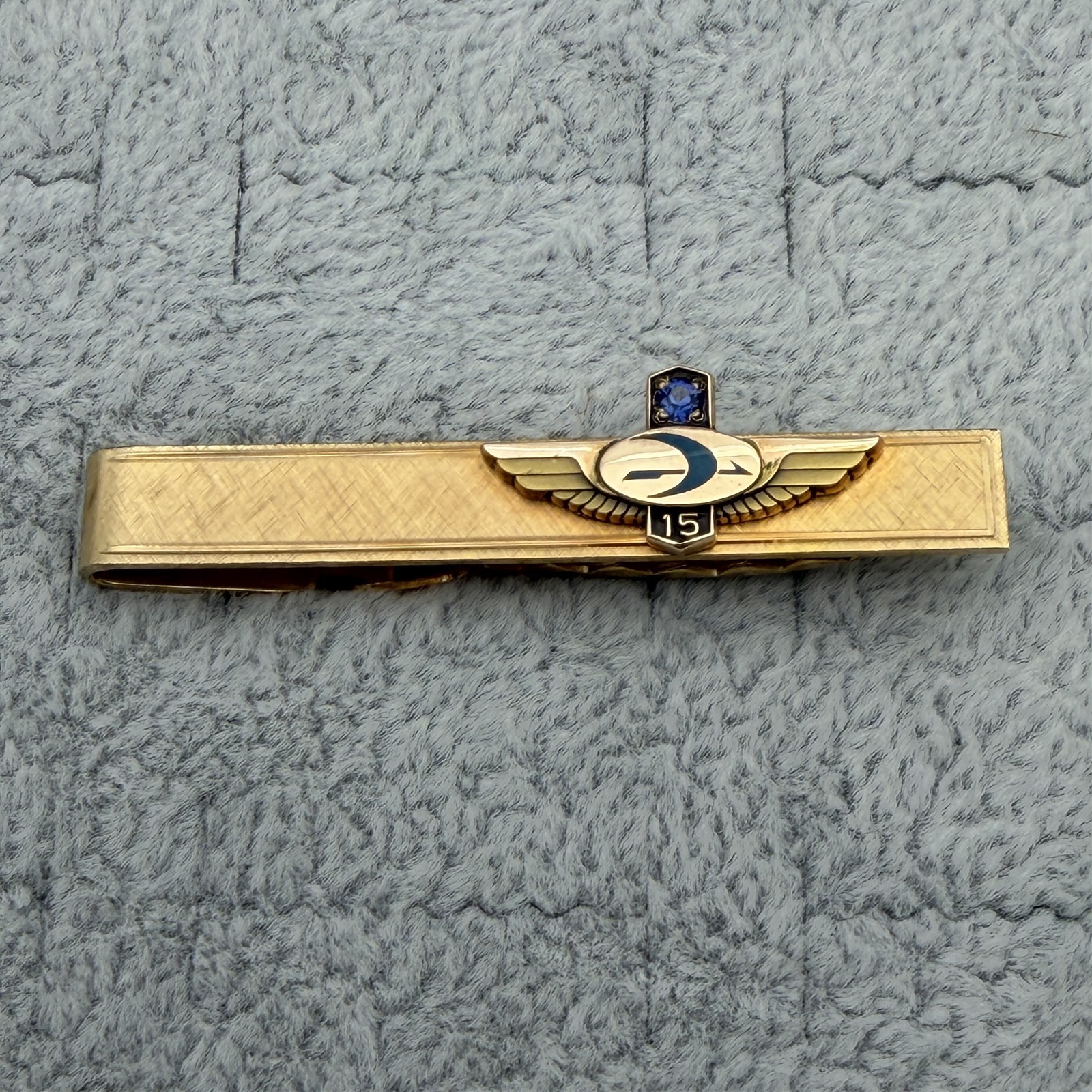 Vtg Frontier 15 Years Employee Service Award 1/20 12K GF Gold Fill Tie Bar Clip Vtg Frontier 15 Years Employee Service Award 1/20 12K GF Gold Fill Tie Bar Clip