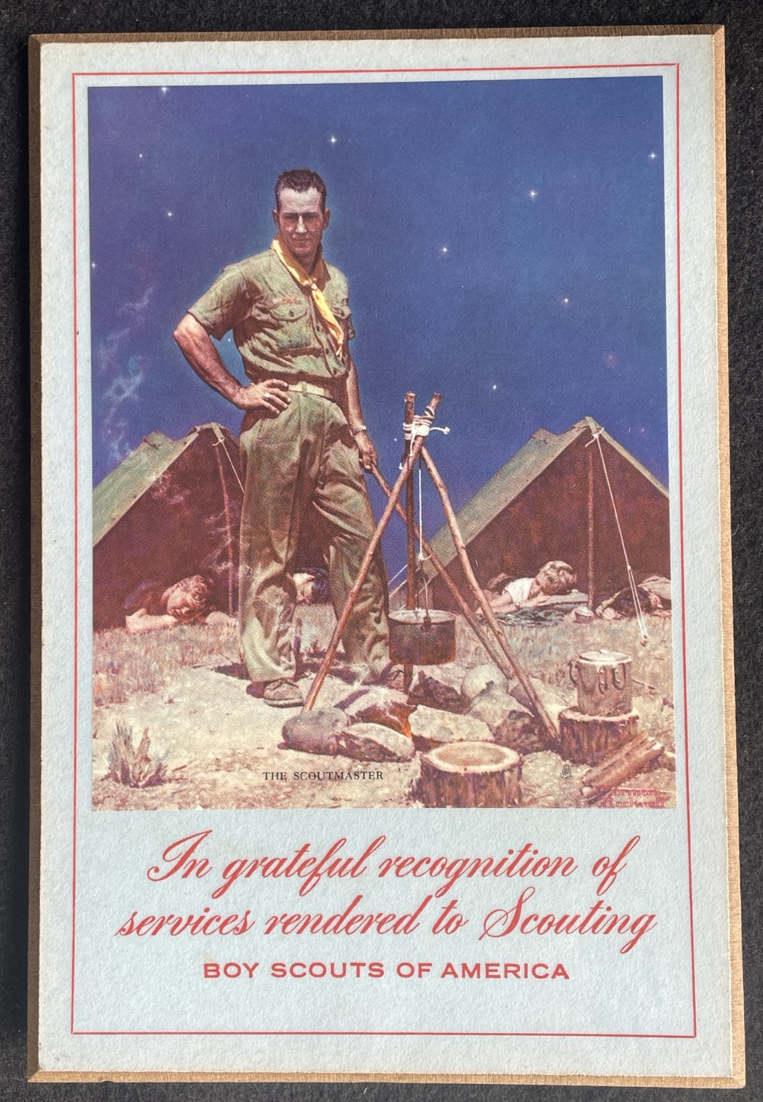 1960\'s Boy Scouts of America Services Plaque Norman Rockwell Jim Hart Troop 933