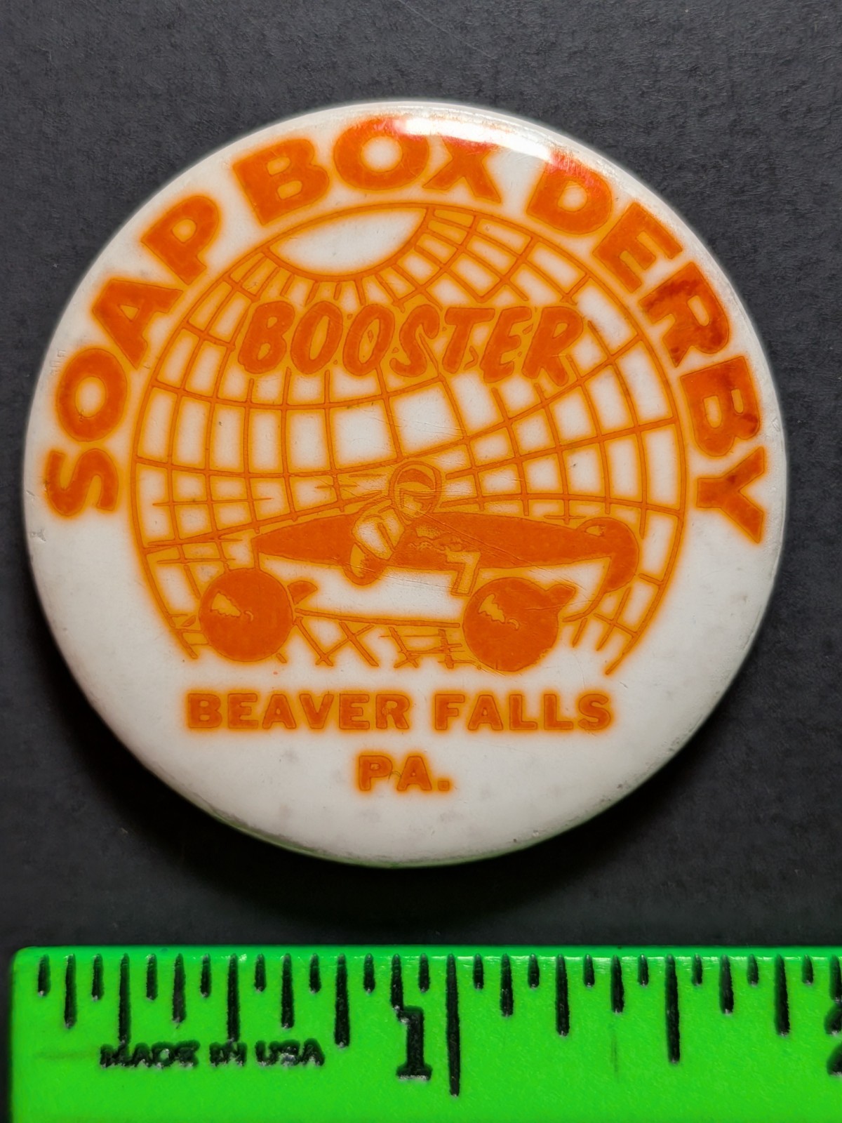 Vintage Soap Box Derby Beaver Falls Pennsylvania Pinback Pin Vintage Soap Box Derby Beaver Falls Pennsylvania Pinback Pin