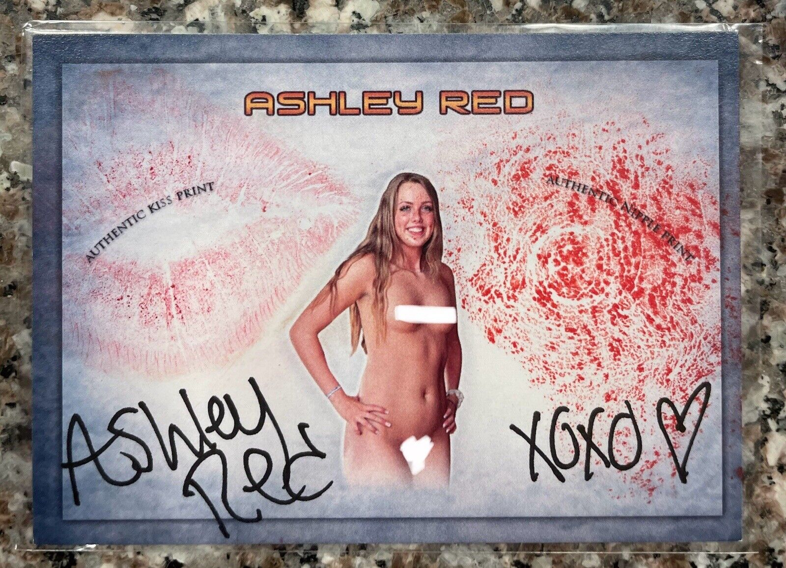 Collectors Expo 💫Authentic Auto Kiss Nip Card💫 💕Ashley Red 2020 💕
