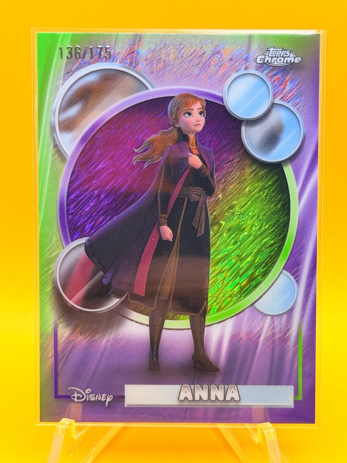 2026 Topps Chrome Disney #169 Anna Purple & Light Green Shimmer Refractor #/175
