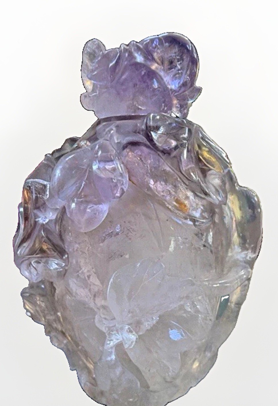 Antique Qing era Chinese Carved Amethyst bottle with  Stopper – 4