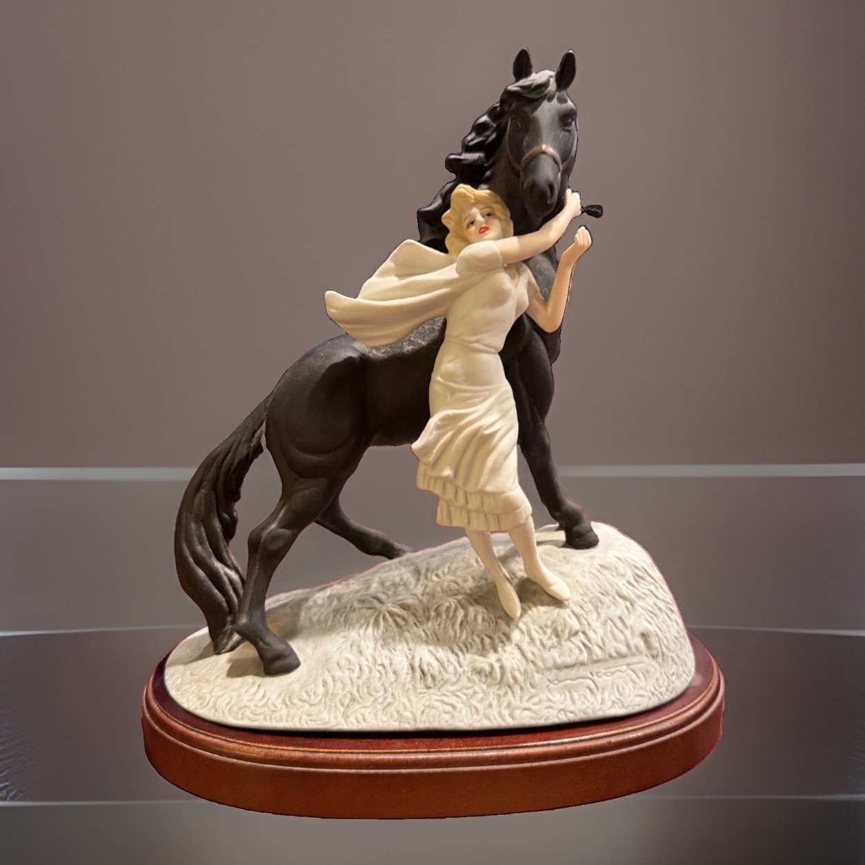 Vtg 1984 Louis Icart Jeunesse Limited Edition Porcelain Woman & Horse 212/7500