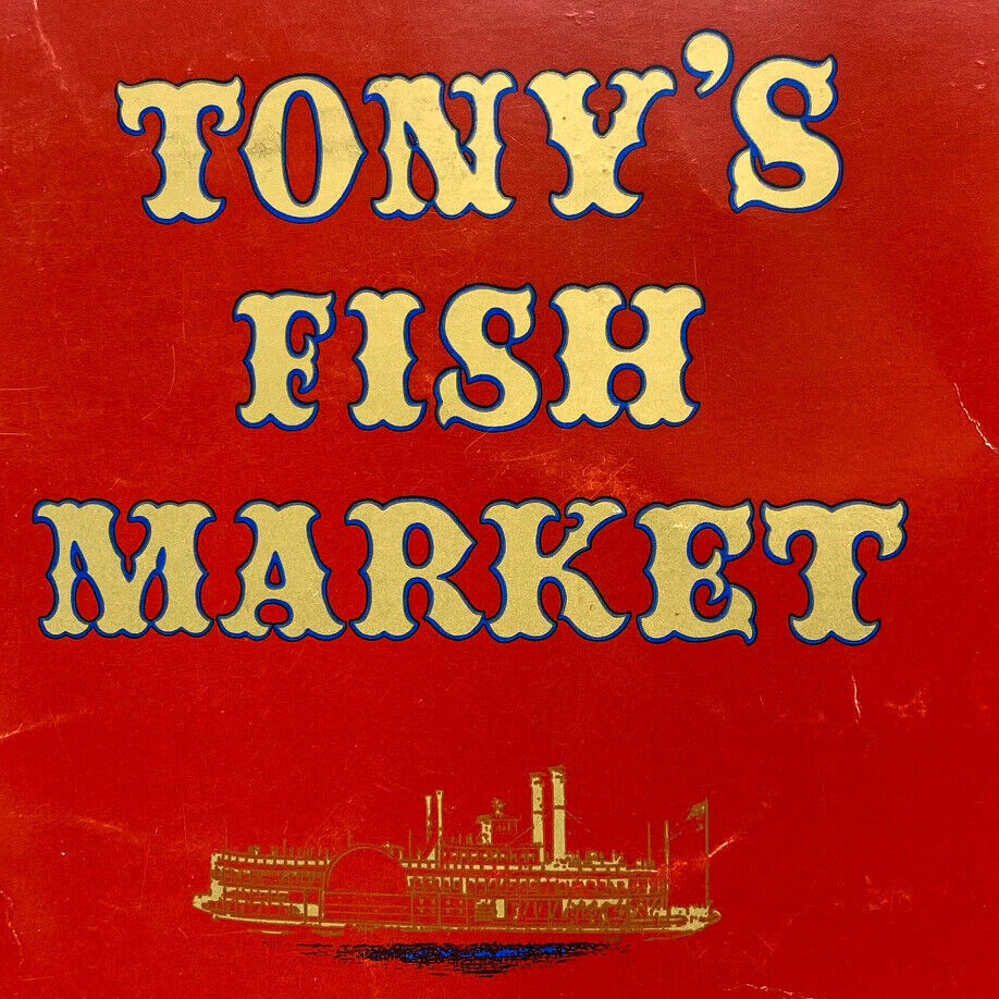 Vtg 1950s Tony's Fish Market Restaurant Menu Miami Beach Fort Lauderdale Florida