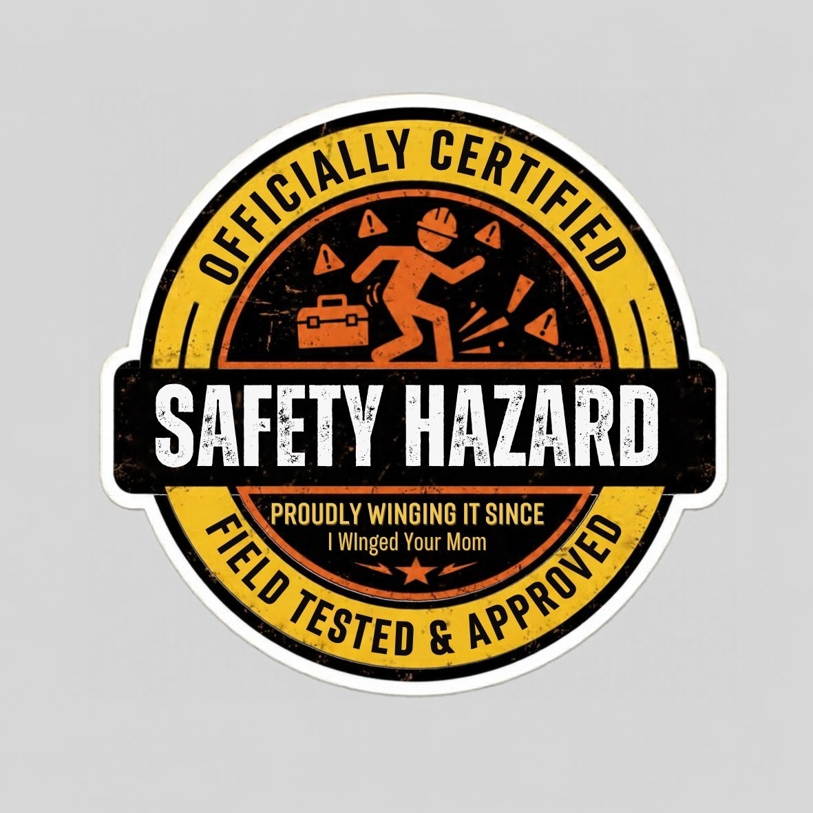 Funny Hard Hat Stickers Construction Helmet Decal Tool Box Vinyl Safety Hazard