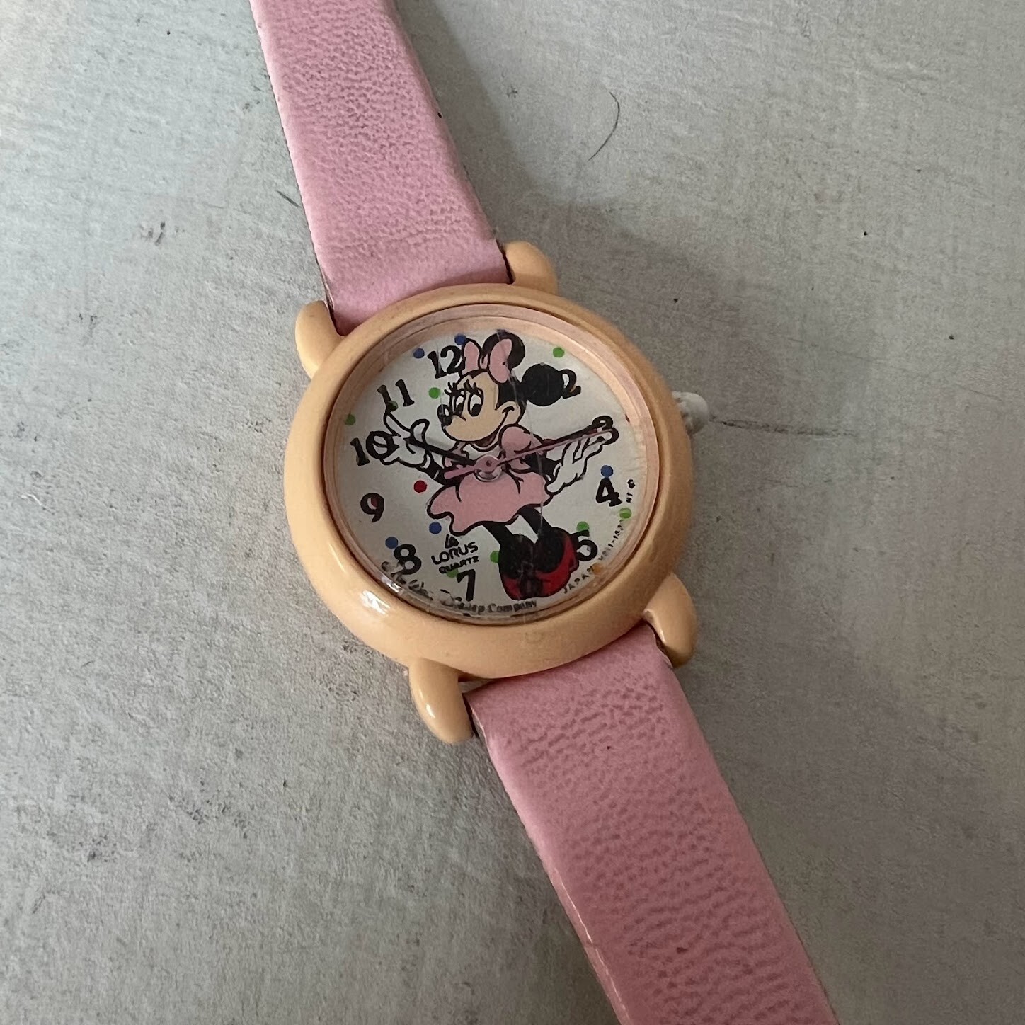VTG Disney Minnie Mouse Baby Pink Lorus Wrist Watch 80s 90s