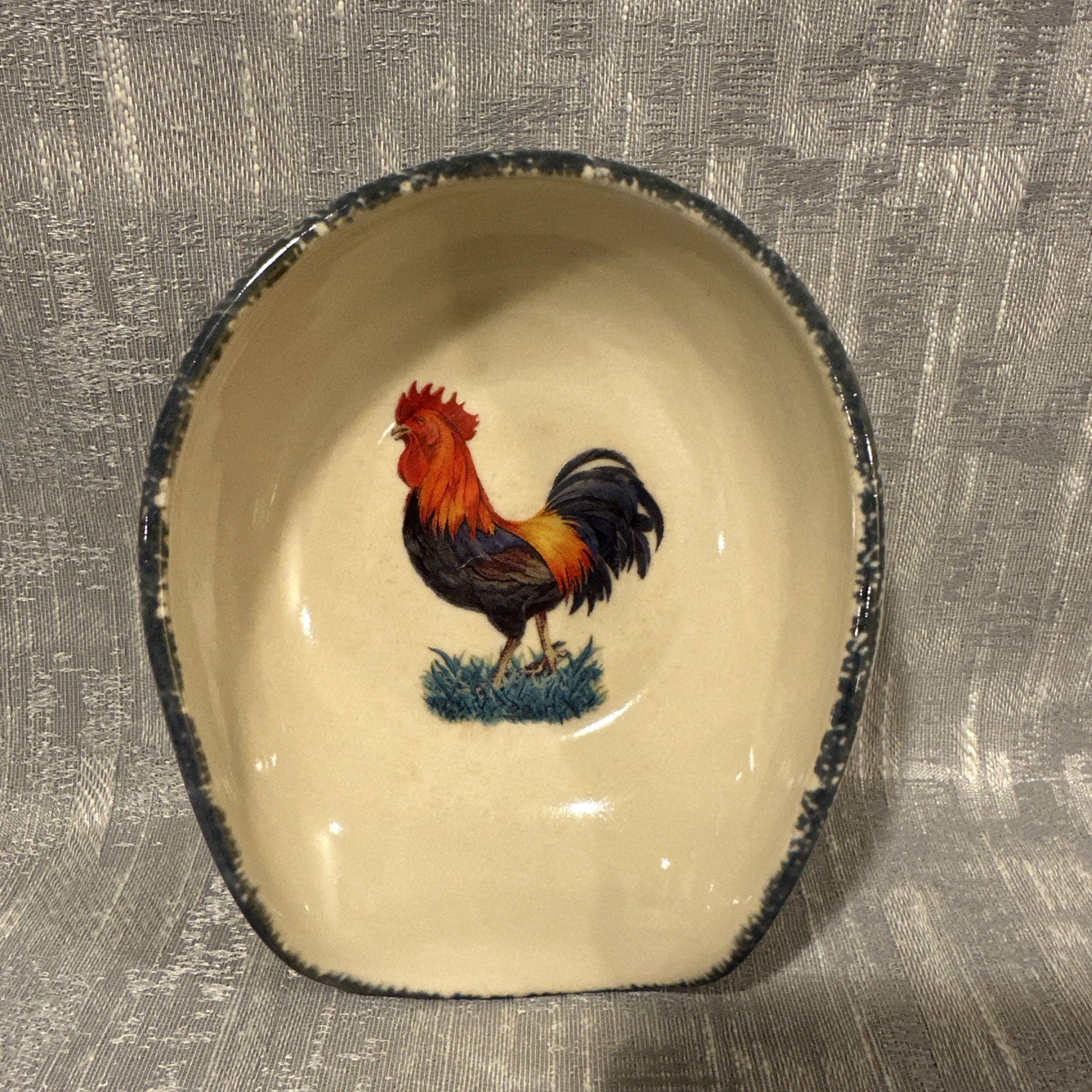 VTG Home & Garden Party Ltd Rooster Spoon Rest 2005 USA Stoneware Pottery 
