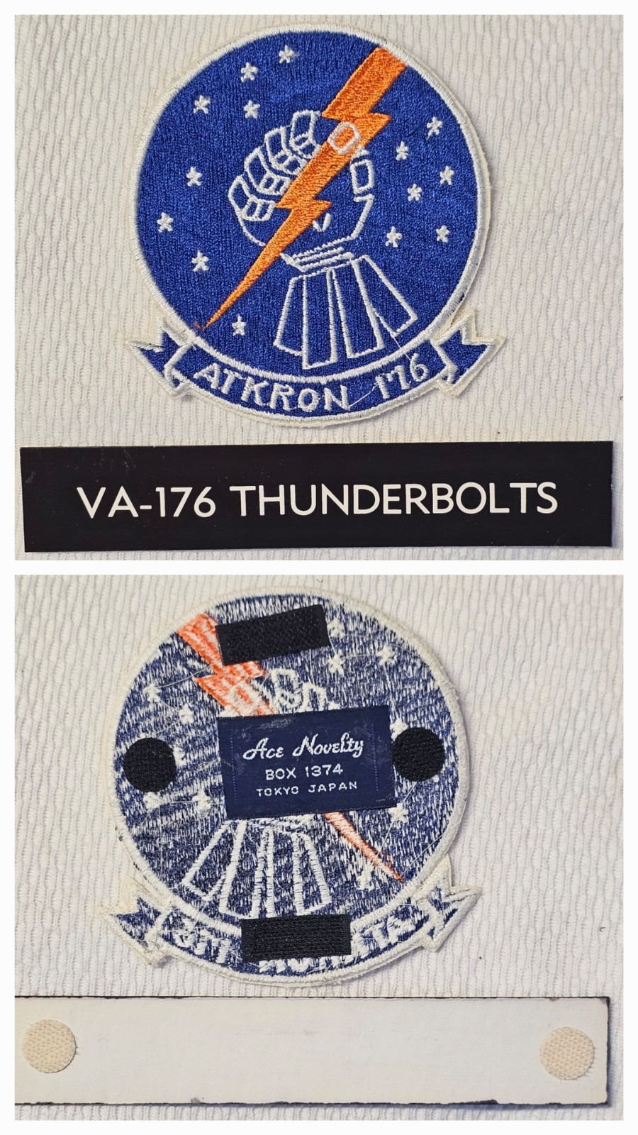 US Navy VA-176 Thunderbolts Attack Squad Patch Grumman Ace Novelty THEATER-MADE