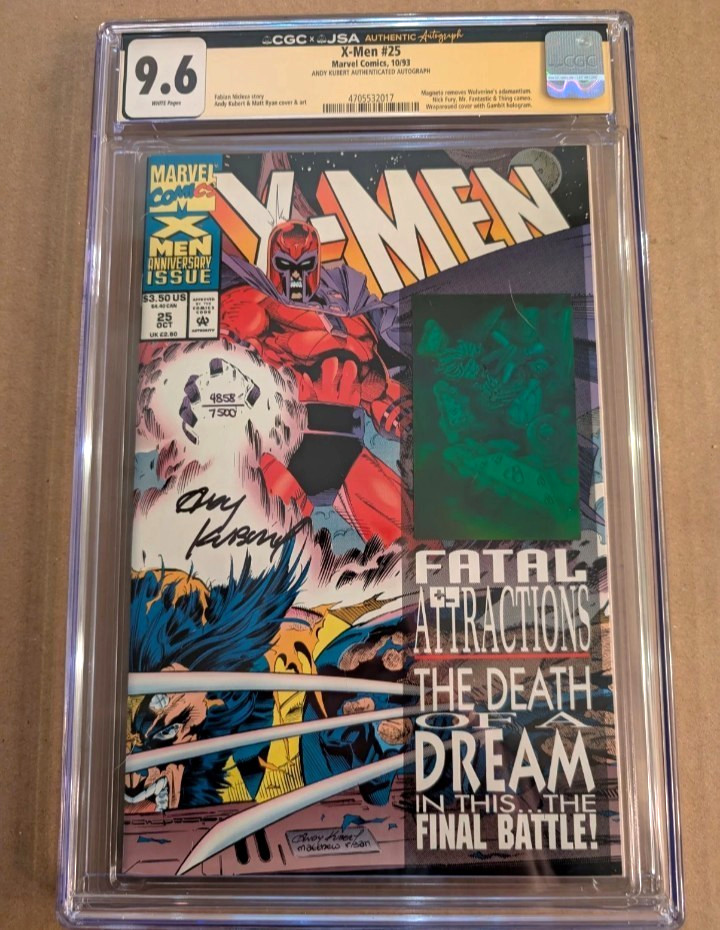 Marvel Comics X-Men #25 (1993) CGC 9.6 Signed Andy Kubert Direct Ed