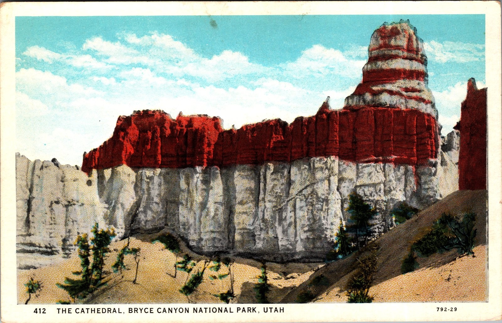 1930s The Cathedral Bryce Canyon National Park Utah Linen Postcard