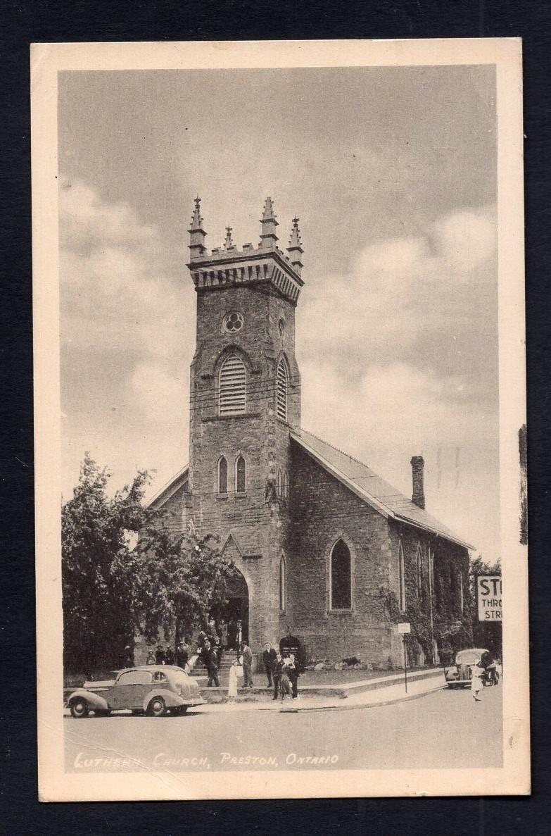 PRESTON Ontario 1957 Postcard; Lutheran Church