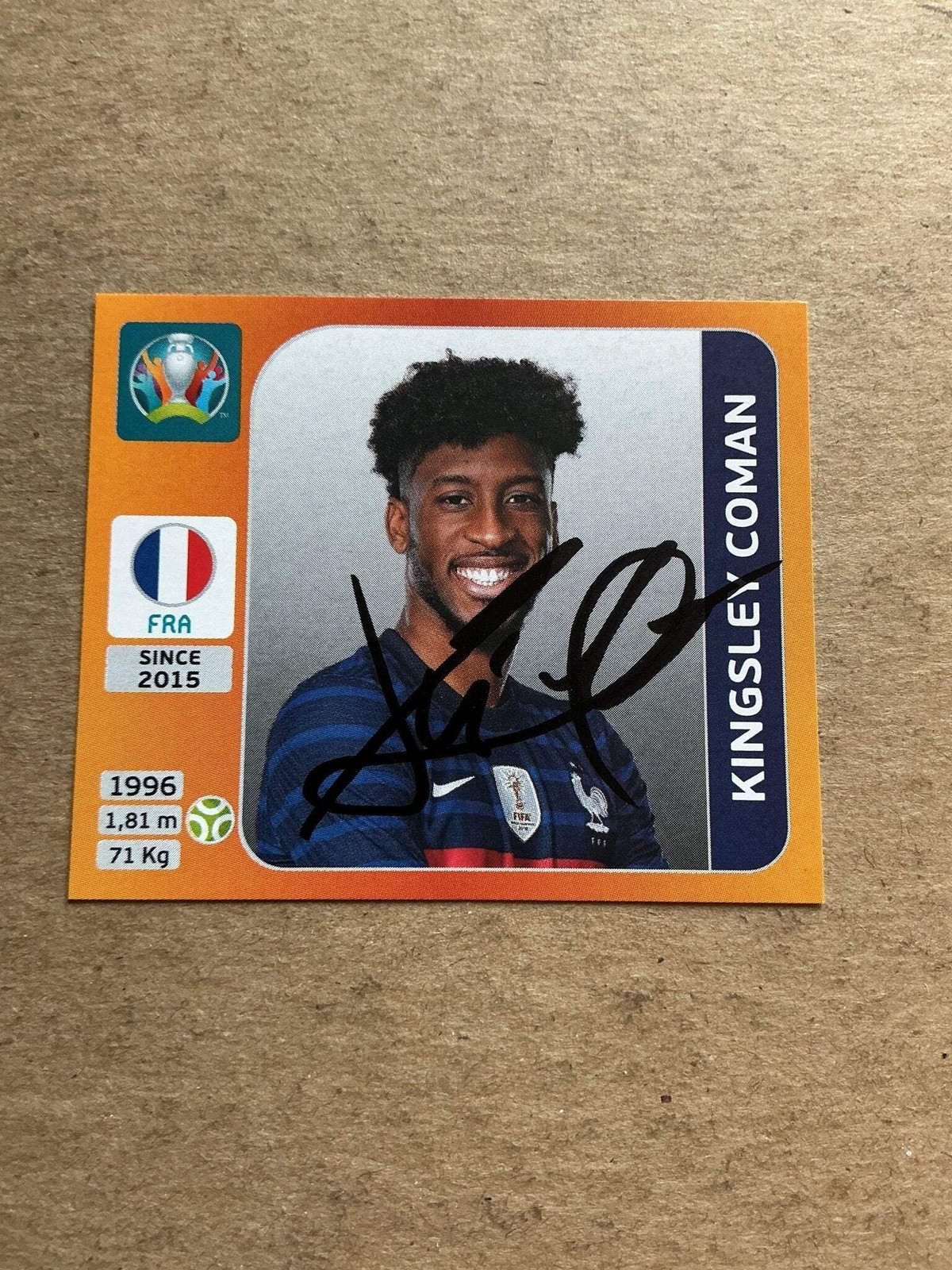 Kingsley Coman, France 🇫🇷 UEFA Euro 2020 Panini hand signed