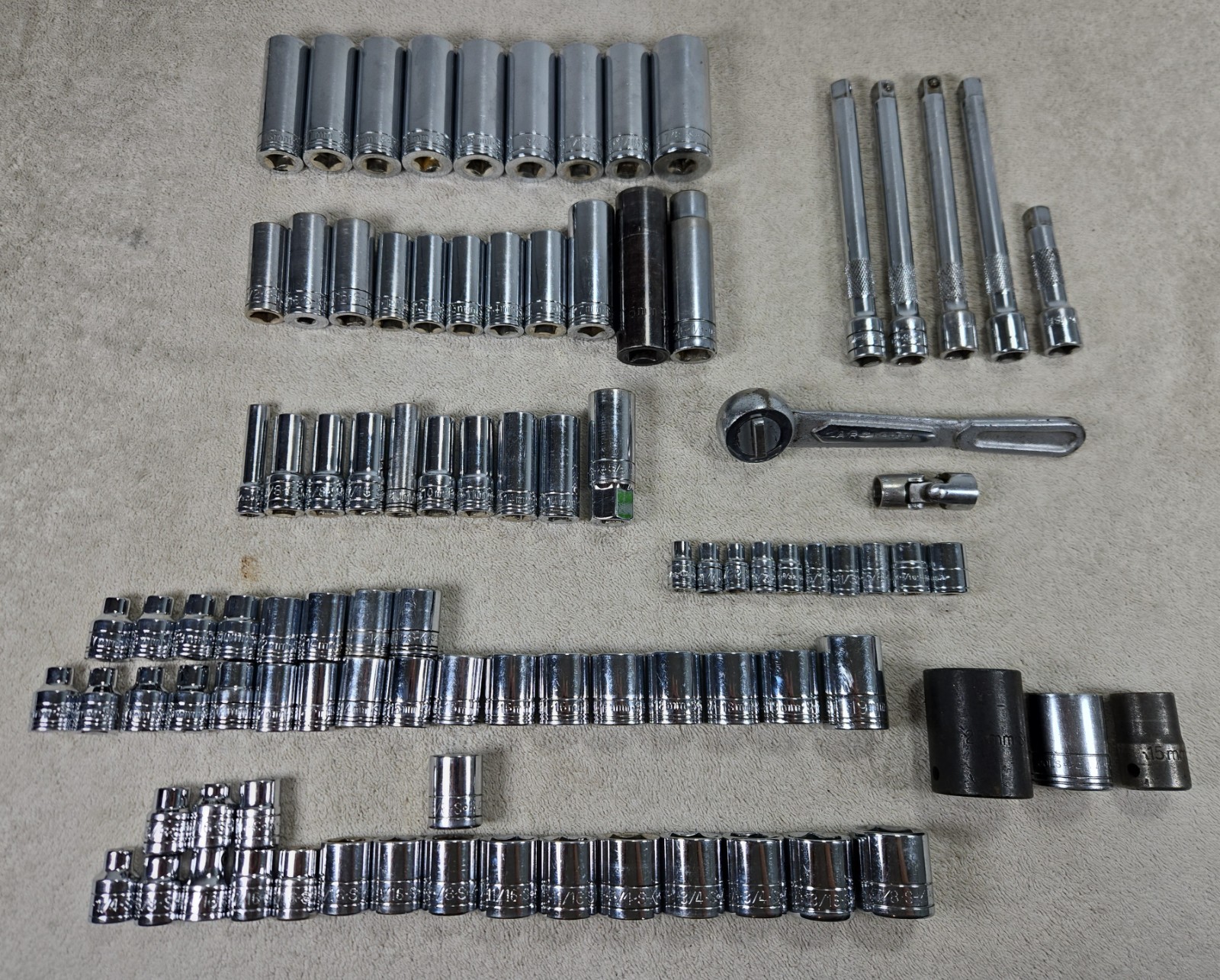 Lot of 94 S-K Tools U.S.A. SAE Metric 1/4\ Lot of 94 S-K Tools U.S.A. SAE Metric 1/4\