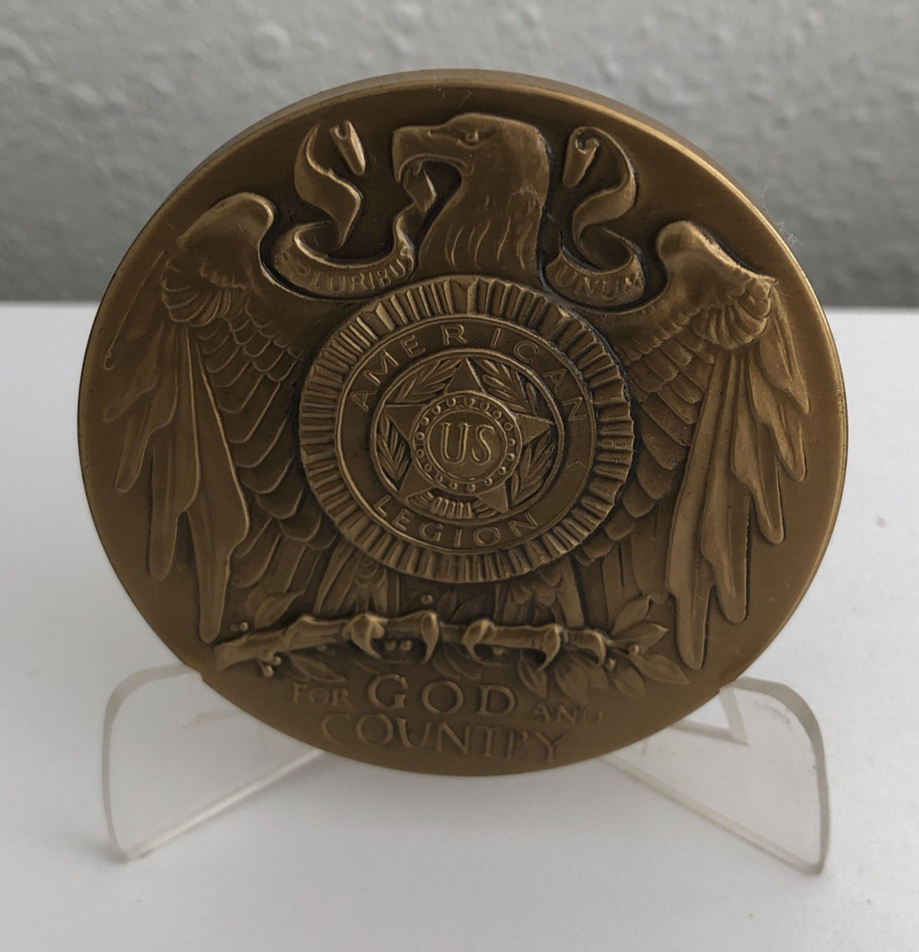 Vtg American Legion School Award Bronze Medallion for God Country A1