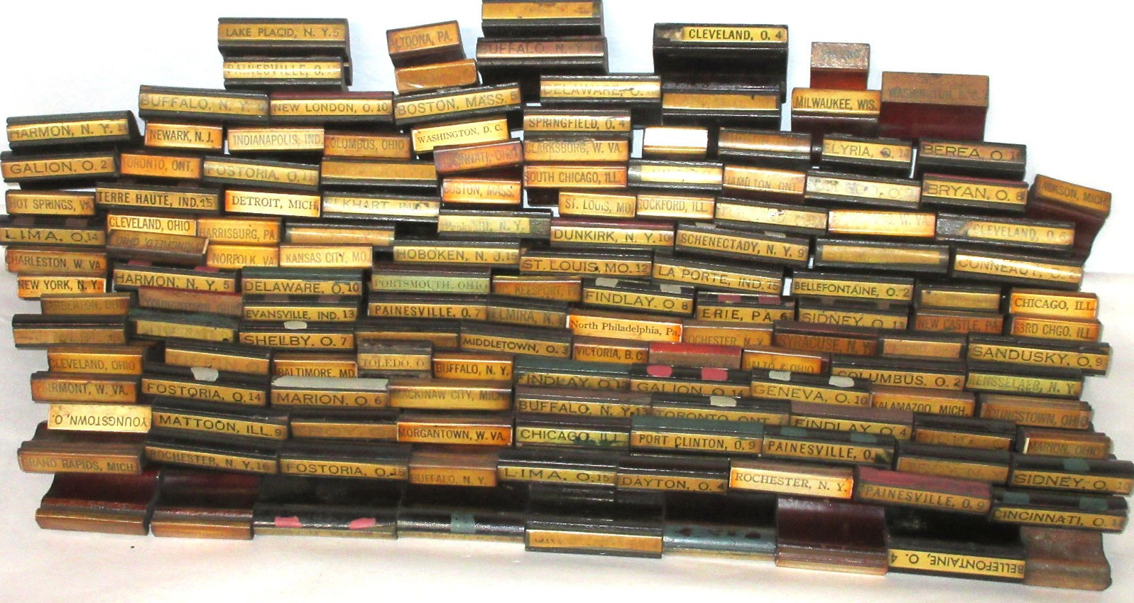 OUTSTANDING  Railway RAILROAD Rubber Ink Stamp CITIES COLLECTION ANTIQUE TAYLOR 