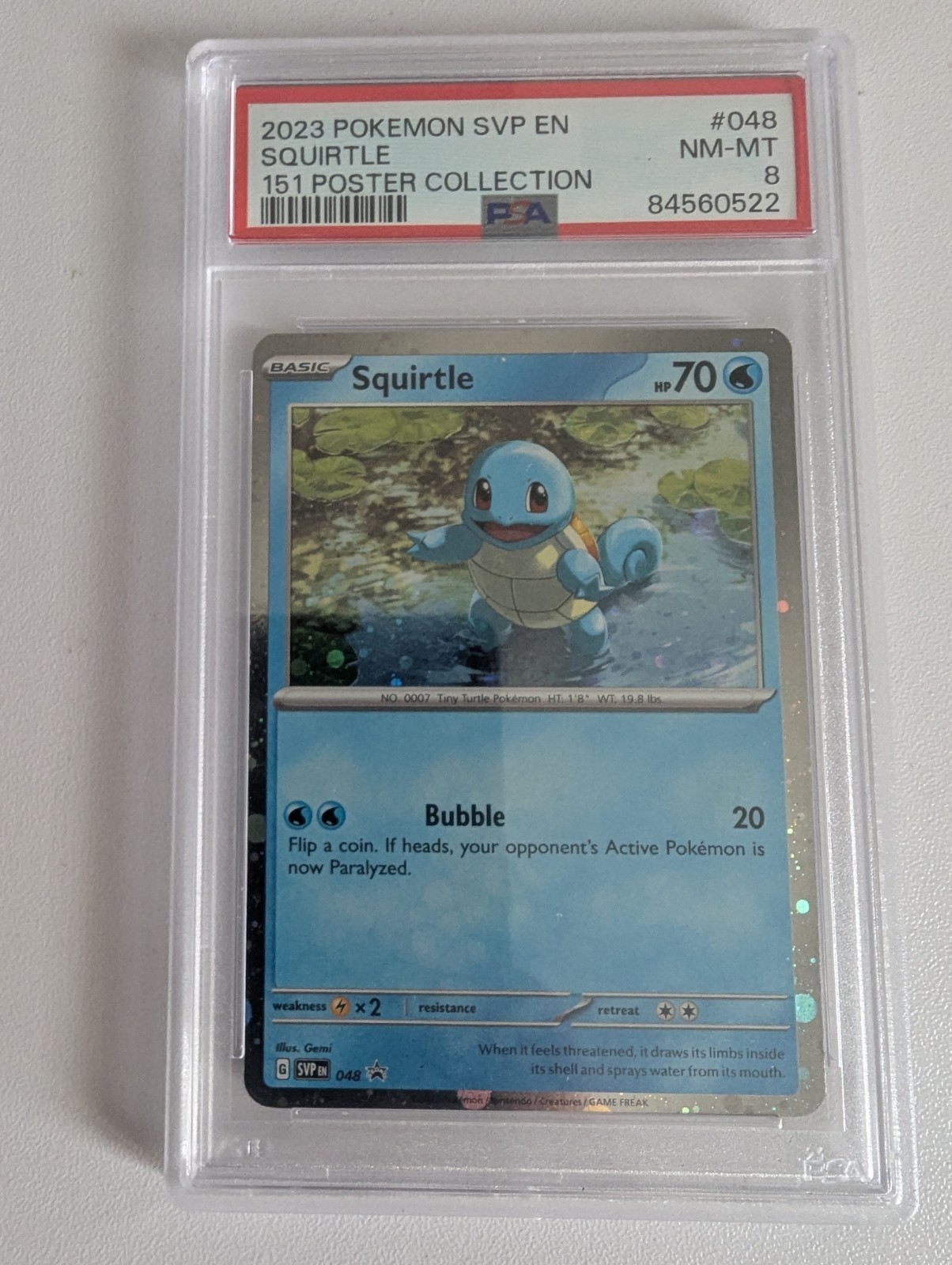 2023 POKEMON SVP EN-SV BLACK STAR PROMO 151 POSTER COLL #048 SQUIRTLE PSA 8