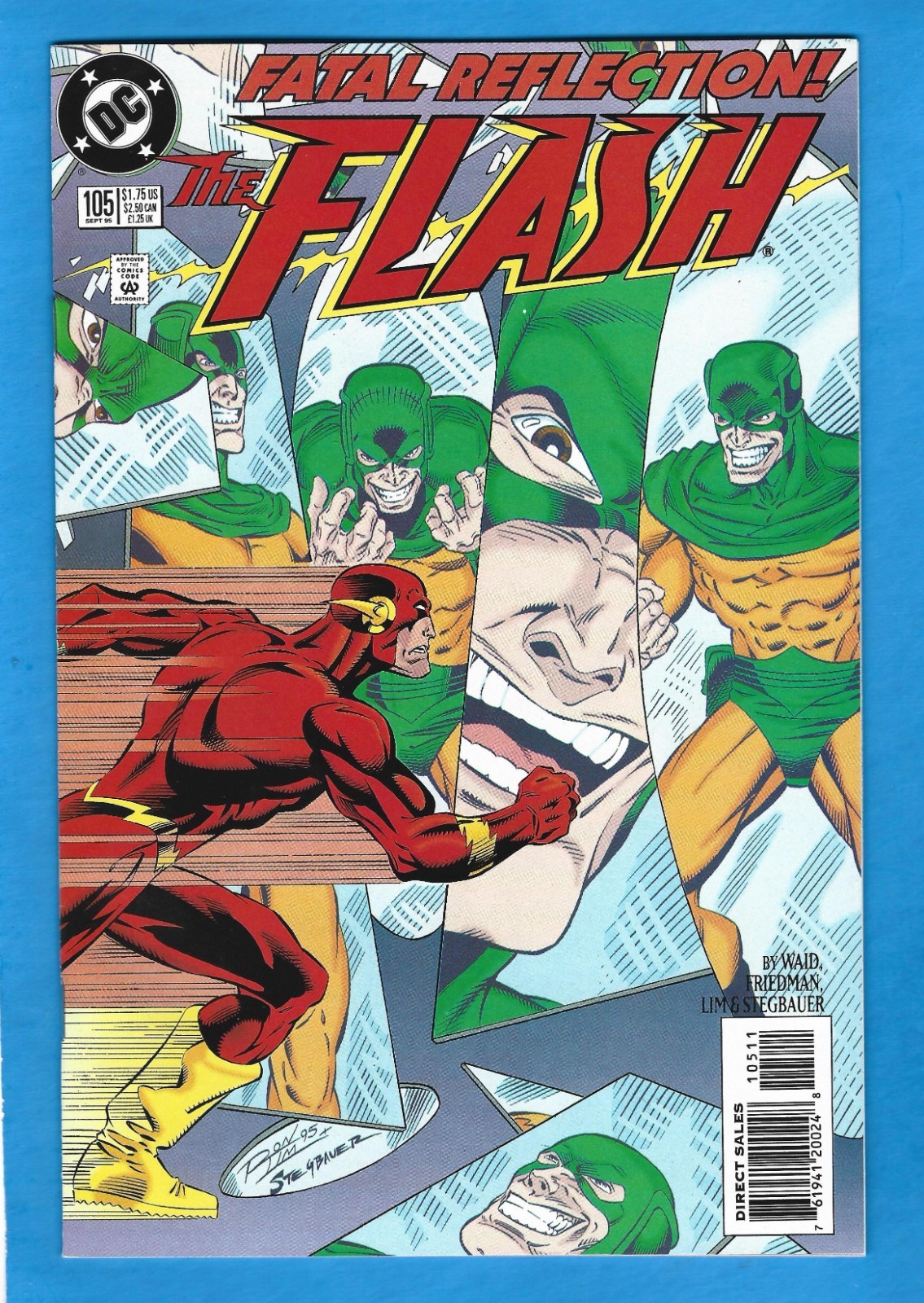 The Flash #105 1995 DC Fatal Reflection Sep 1995 By Waid Friedman Direct 9.2 NM-