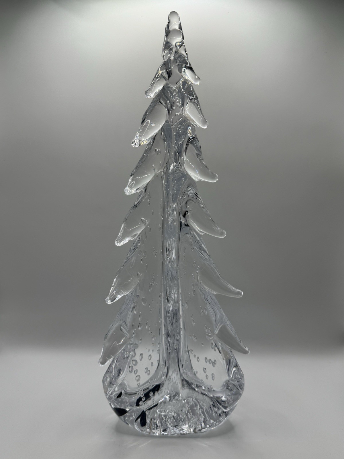 Simon Pearce Clear Glass Christmas Evergreen Tree, 13.5” Tall