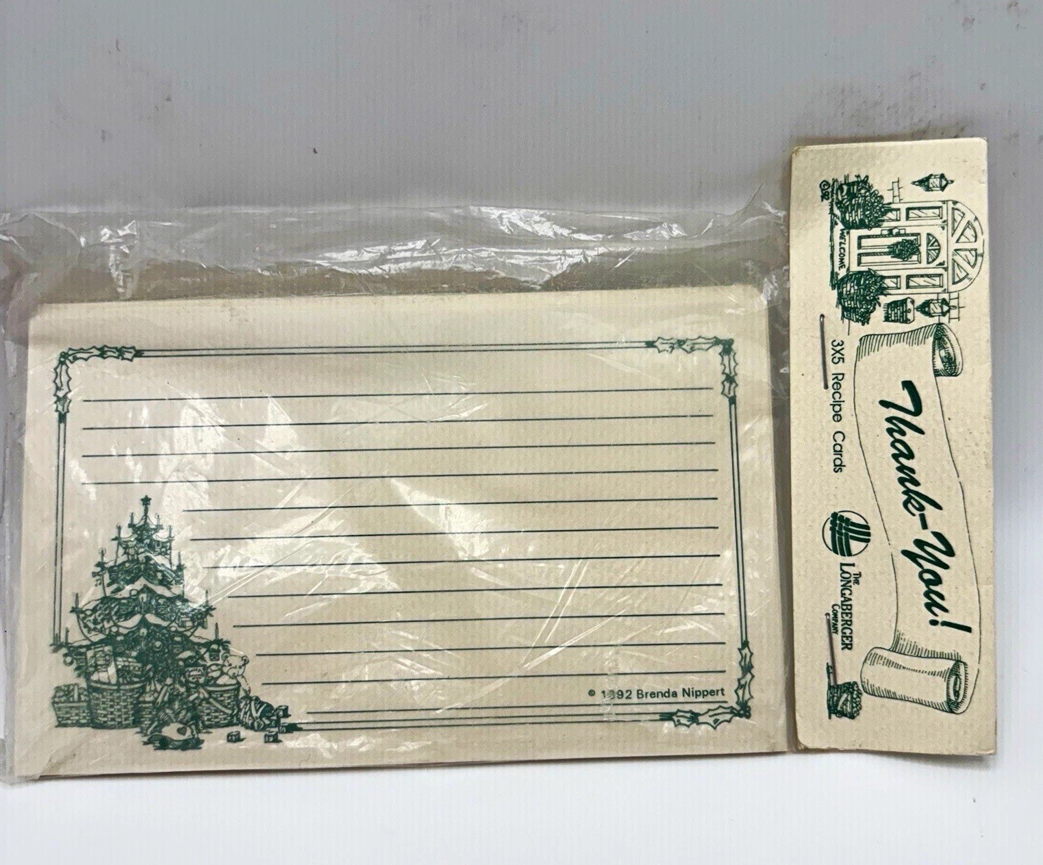 Vintage Longaberger Recipe Cards 3 X 5 Thank-You Insert Blank Unused Sealed NIP