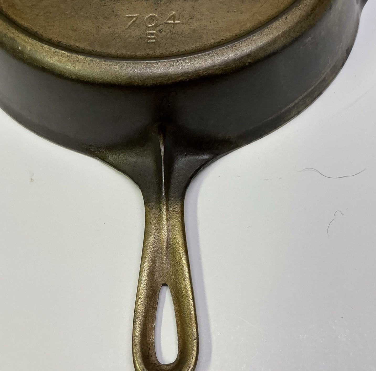 Antique Griswold No. 8 Cast Iron Skillet Large Block Logo 704B Nickel Plated