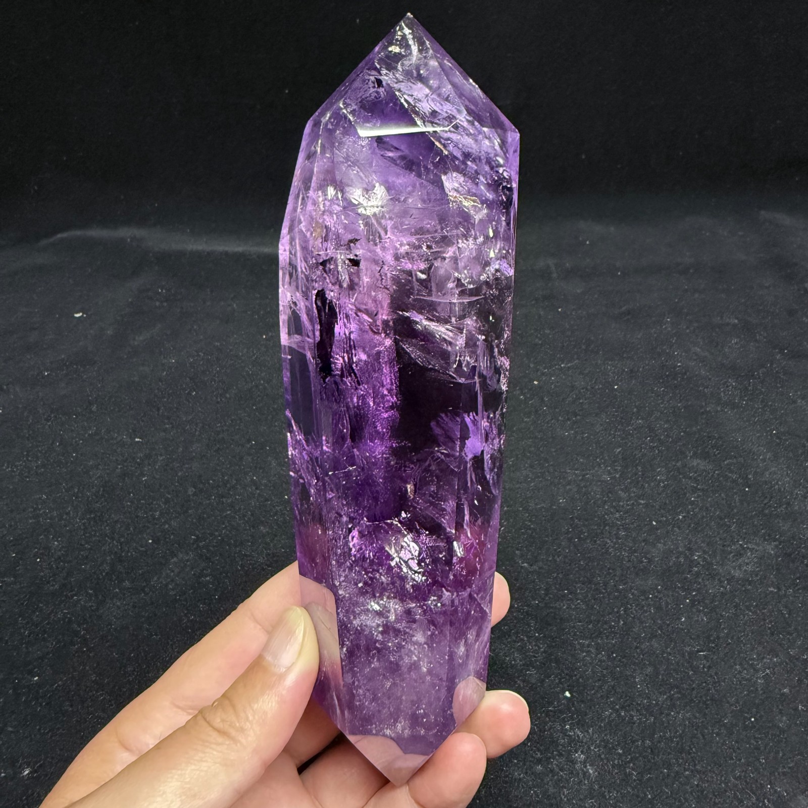 586g Natural Amethyst amphicone Crystal Wand Point Specimen Healing