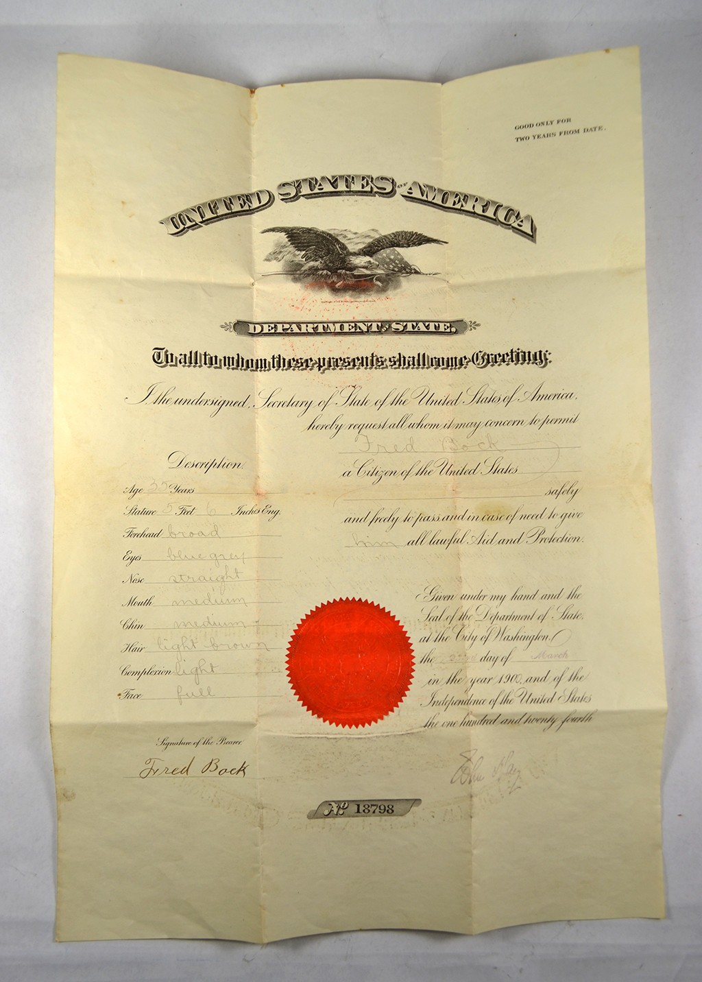U.S. Department of State - Safe Passage Document John Hay Signature Dated 1900 U.S. Department of State - Safe Passage Document John Hay Signature Dated 1900