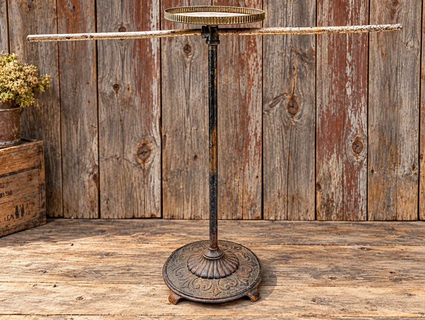 Antique Counter Display T Bar Cast Iron Retail Clothing Store Old Mercantile
