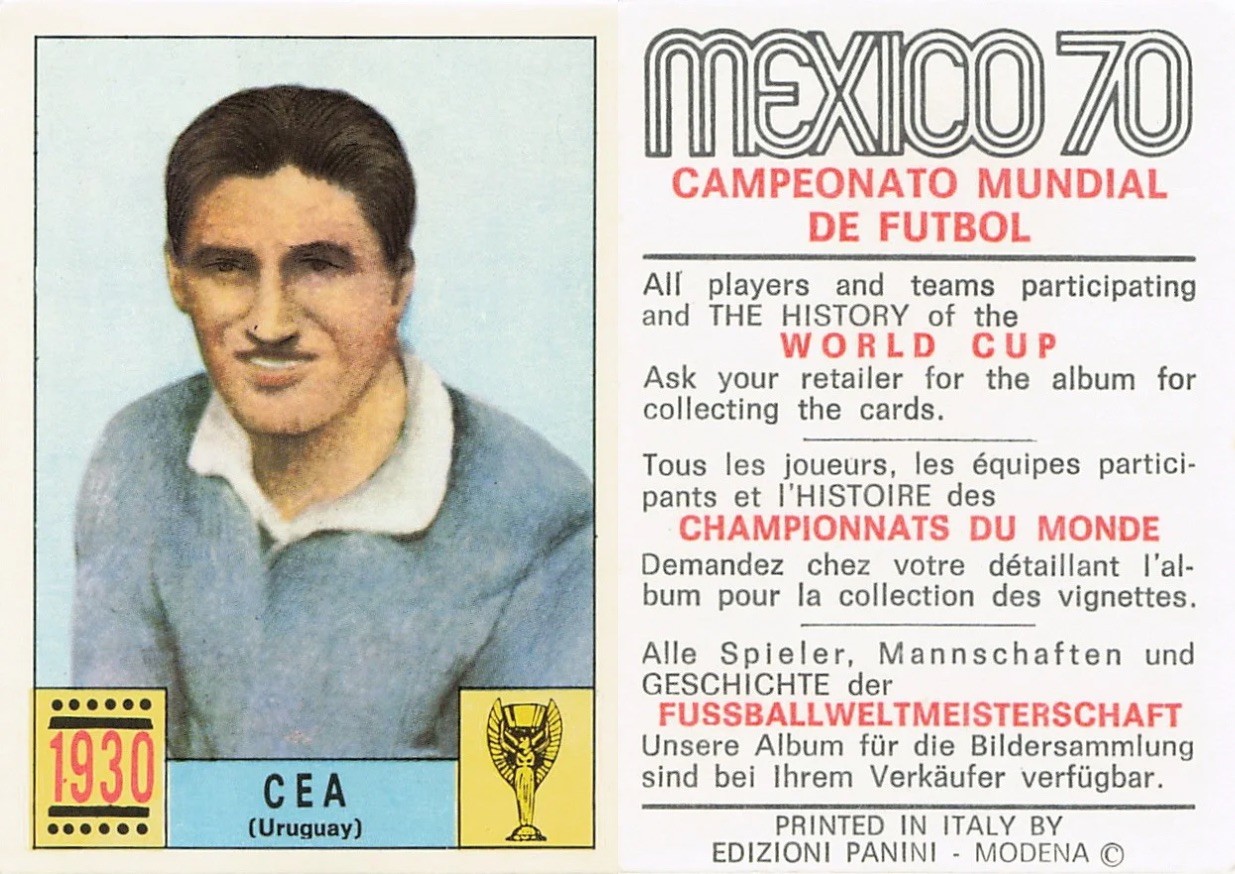 1970 Panini World Cup Mexico 70 - 1930 CEA - Uruguay International Red Black