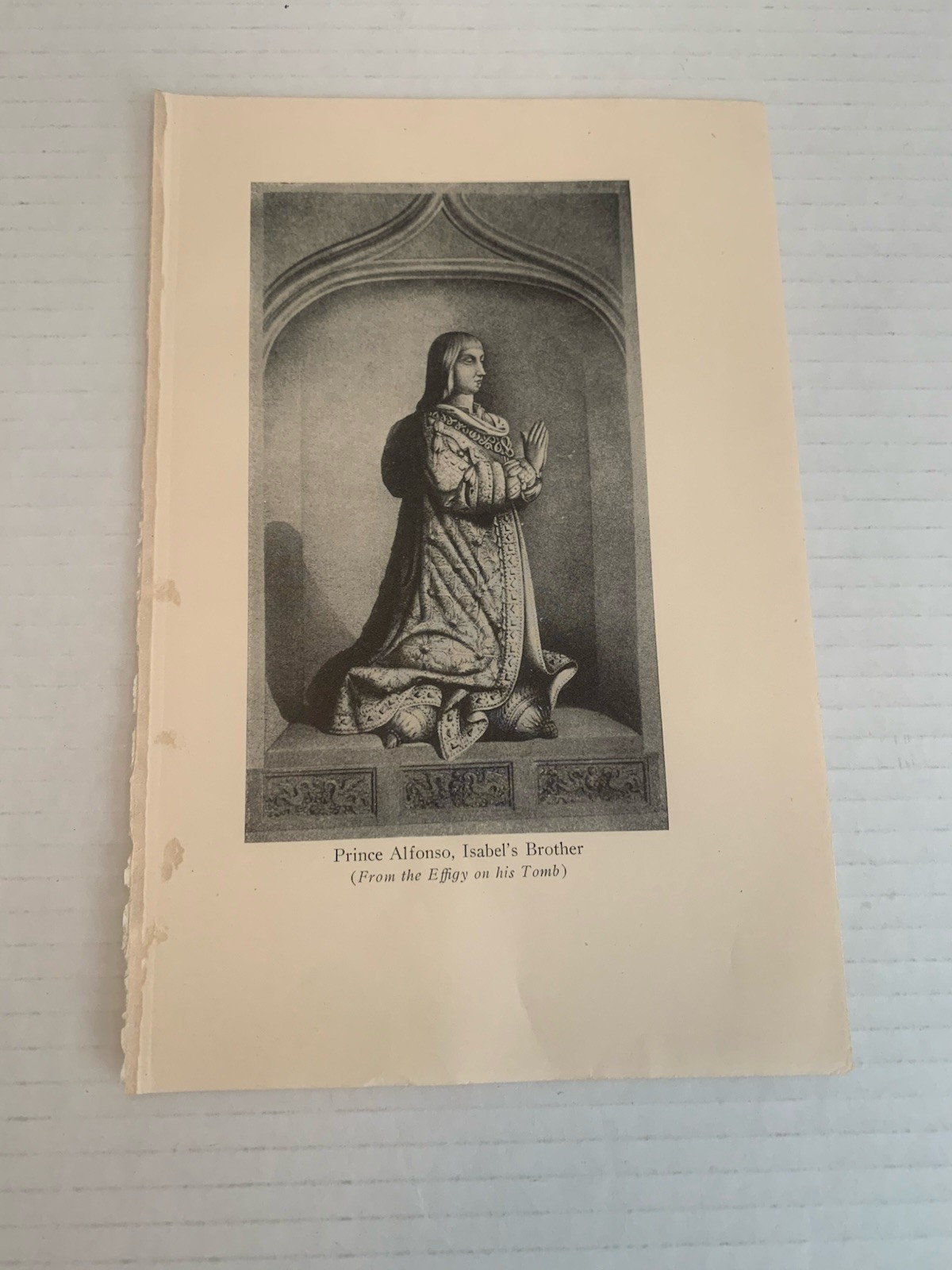 Vintage Illustration Alfonso, Prince of Asturias Ephemera Paper Catholic Picture