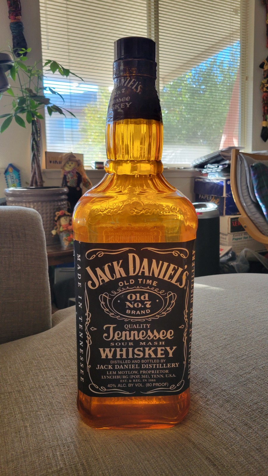 VERY RARE Jack Daniels 19” tall brown glass bottle.  Official JD Bar display