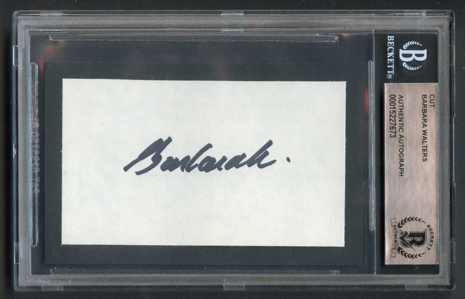 Barbara Walters signed autograph 2x2.5 cut Journalist & TV Personality BAS Slab