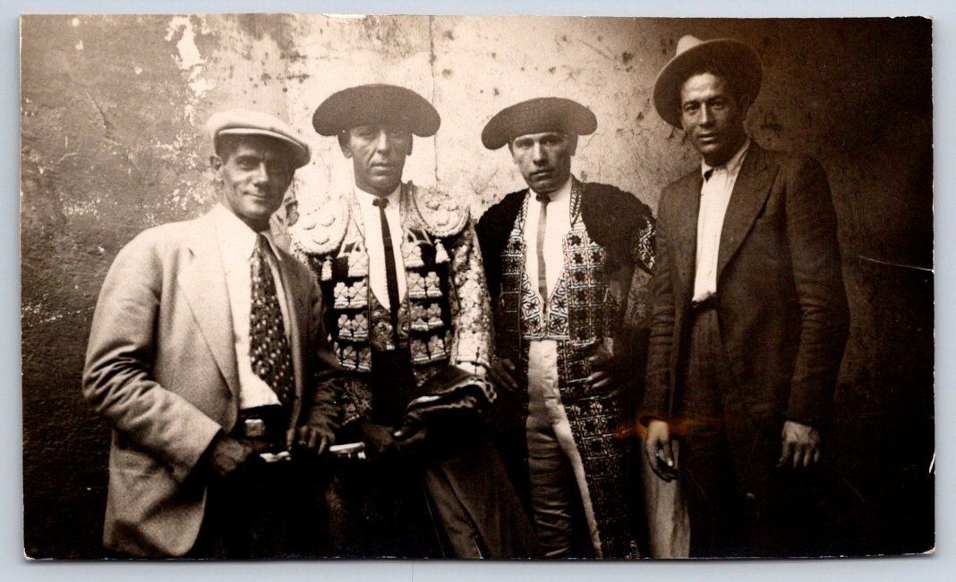 Antique Spain Postcard Matadors Bullfighters in Regalia 1920s RPPC