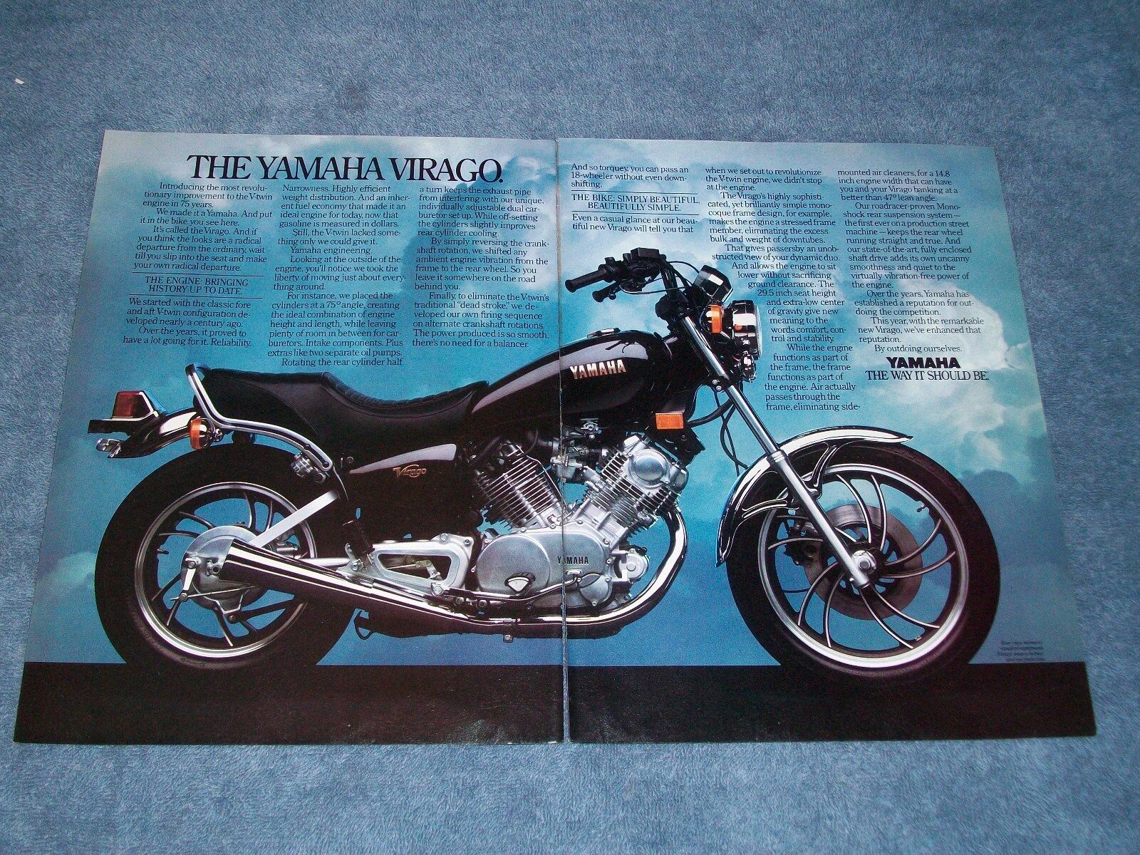 1981 Yamaha Virago V-Twin Vintage Motorcycle 2pg Ad 