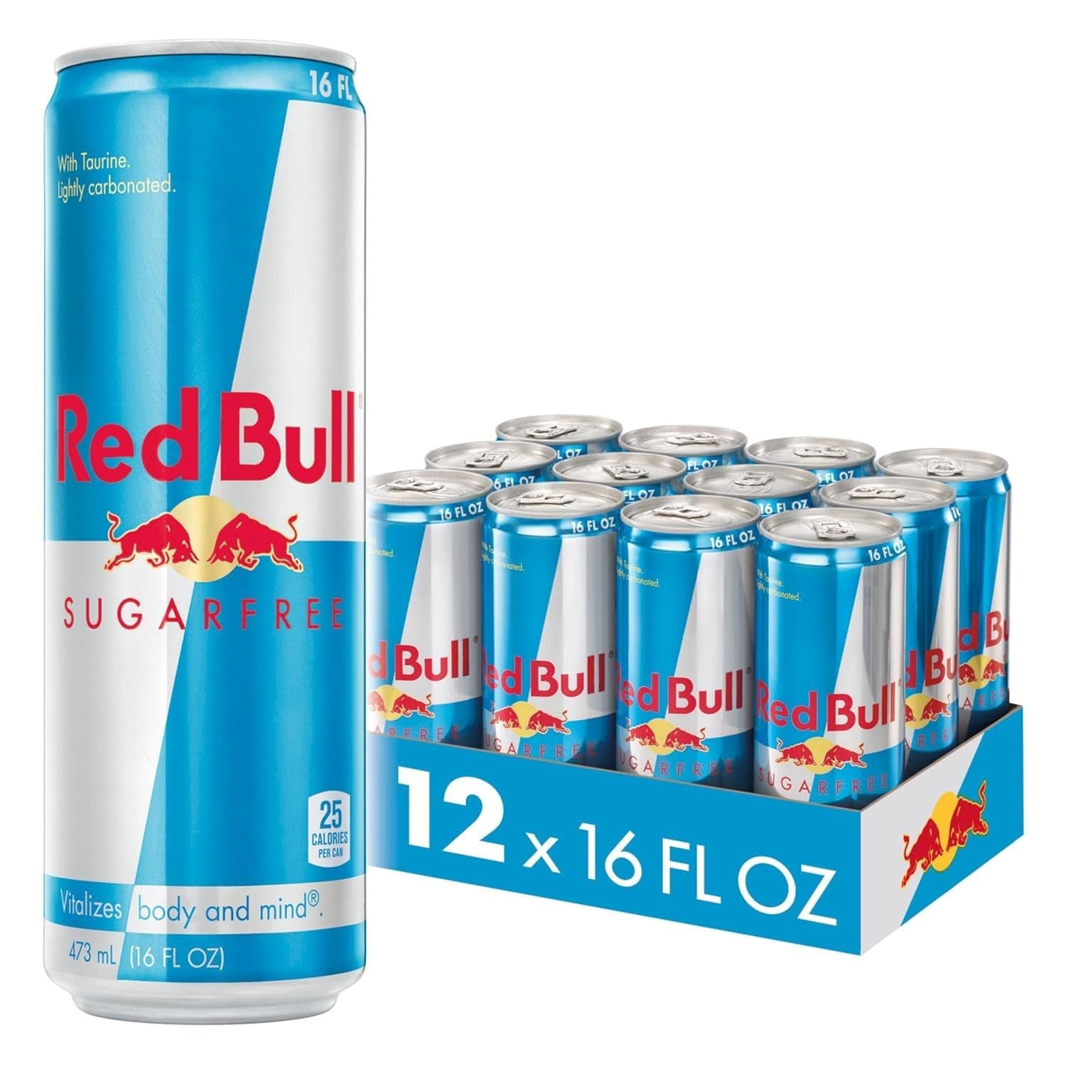 Red Bull Sugar Free Energy Drink 16 fl oz 12 Pack 114mg Caffeine