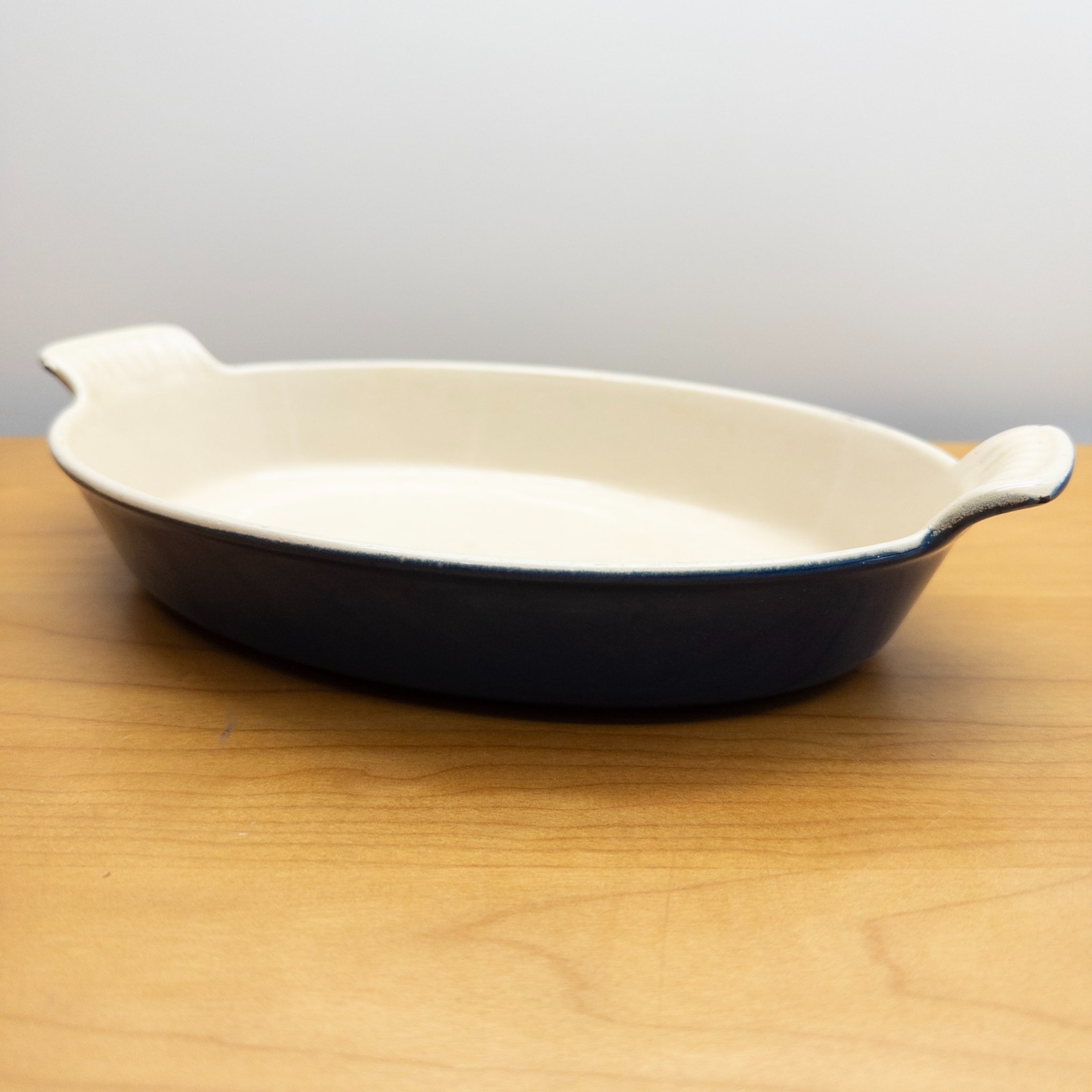 Le Creuset Blue Oval Au Gratin Pan 1 Qt Enameled Cast Iron Vintage France