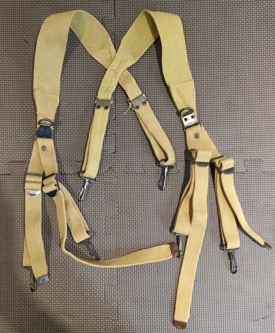 US WW2 M1936 Field Suspenders Od3 1942 Atlas Mfg Co Great Condition 