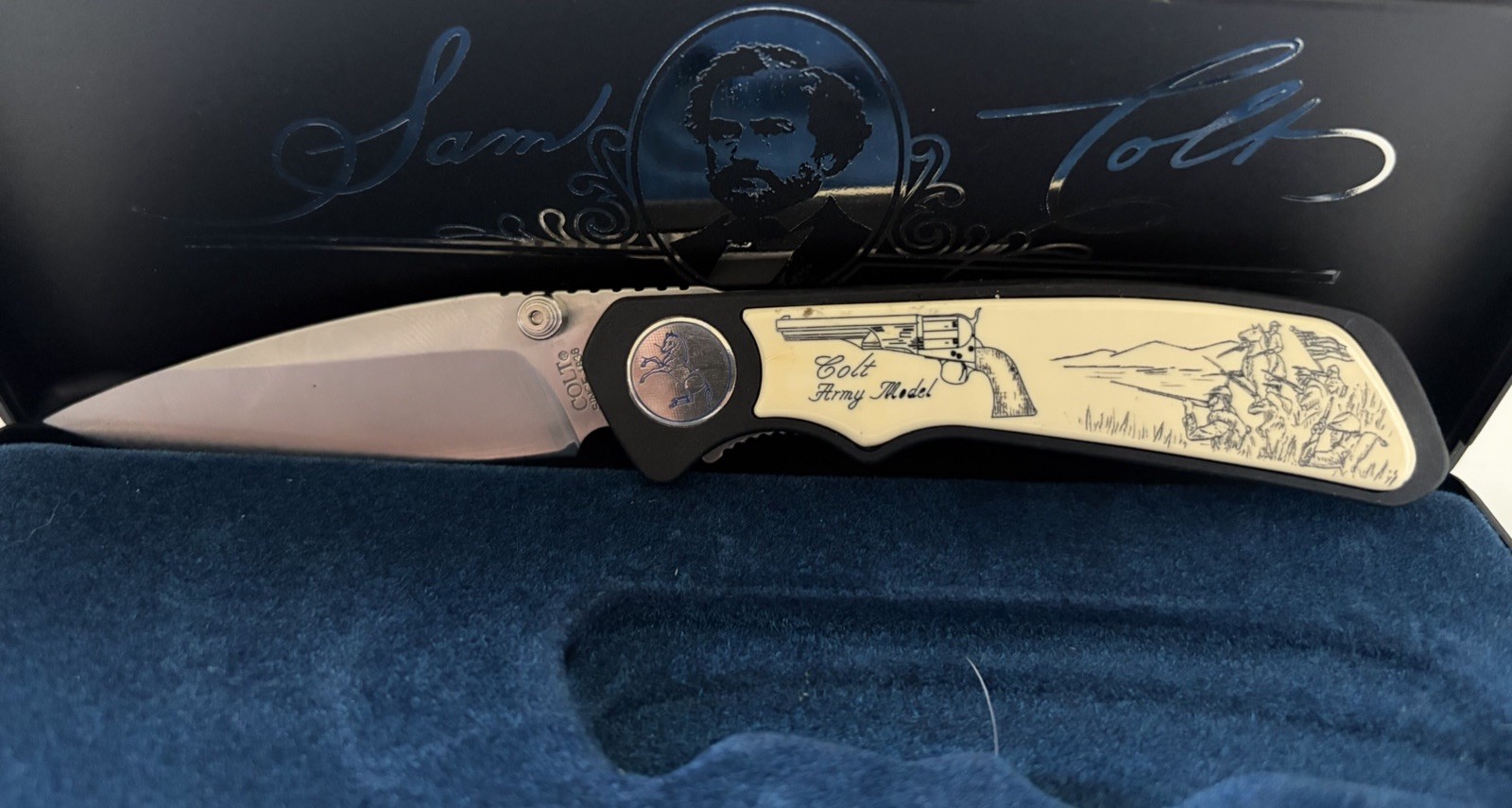 NIB CT36-AS 1860 Colt ARMY Model Revolver Sam Colt Signature Series Knife NIB CT36-AS 1860 Colt ARMY Model Revolver Sam Colt Signature Series Knife