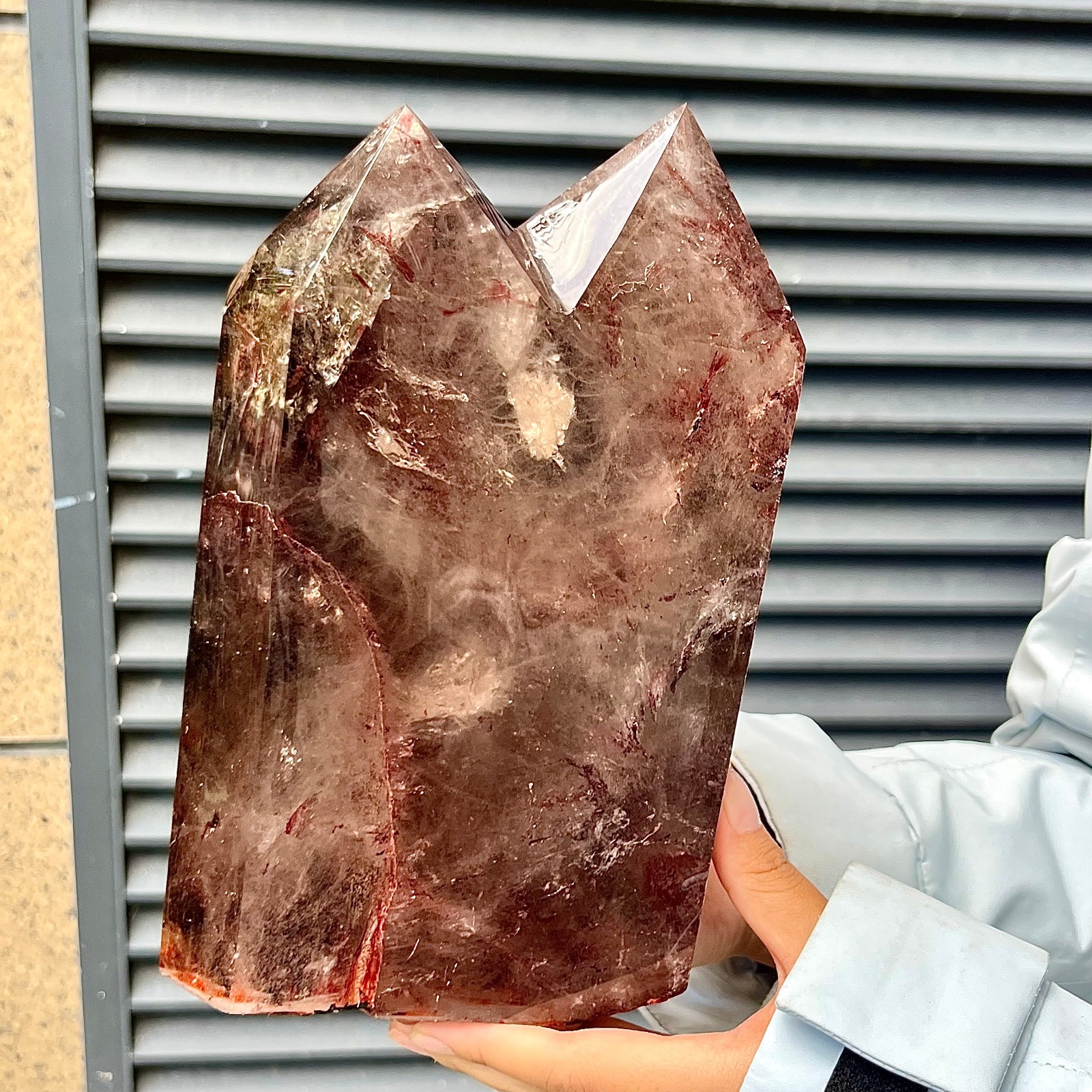 10 lb  Fire Quartz Tower Natural Polished Crystal Point Hematoid Quartz