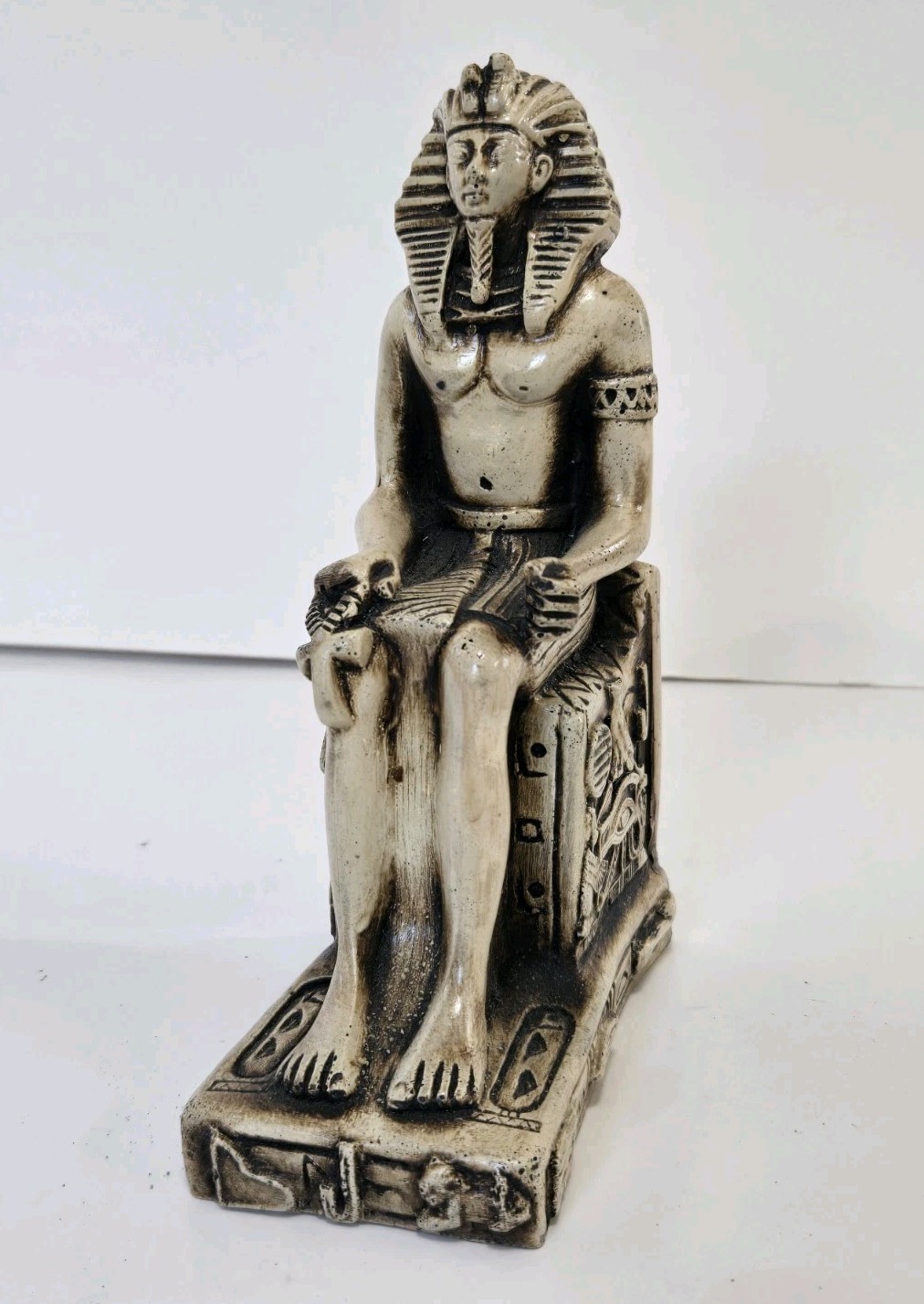 VTG Ancient Egpytian Statue Seated Ramses Pharaoh Egpyt Sculpture Rare