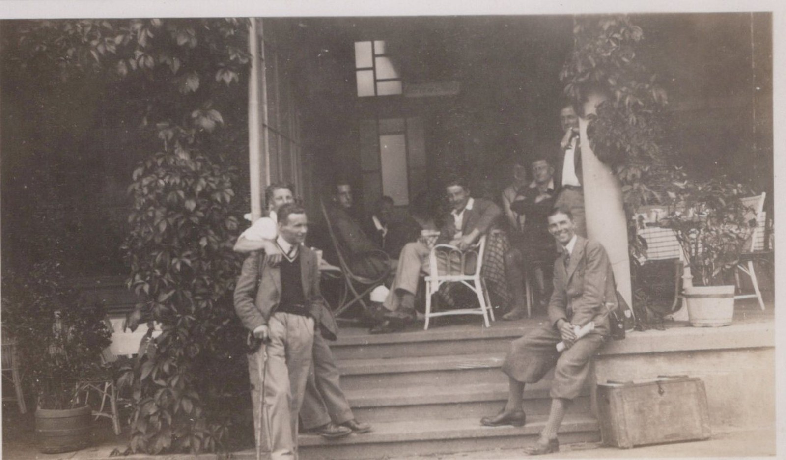 Vintage Grindelwald Switzerland cafe terrace group 1931 - Original Photo