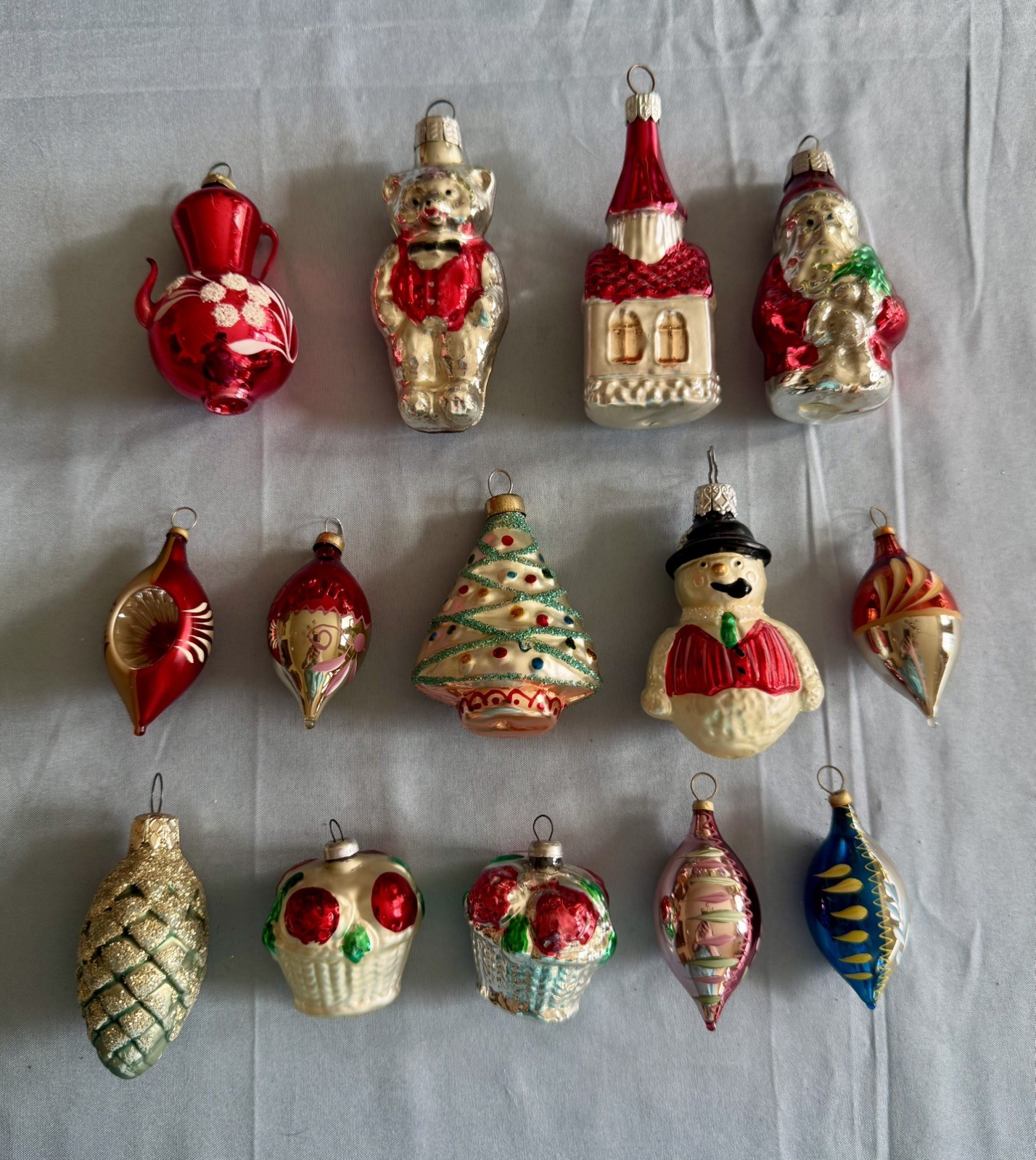 14 Vintage Christmas Figural Glass Ornaments West Germany & Germany 14 Vintage Christmas Figural Glass Ornaments West Germany & Germany