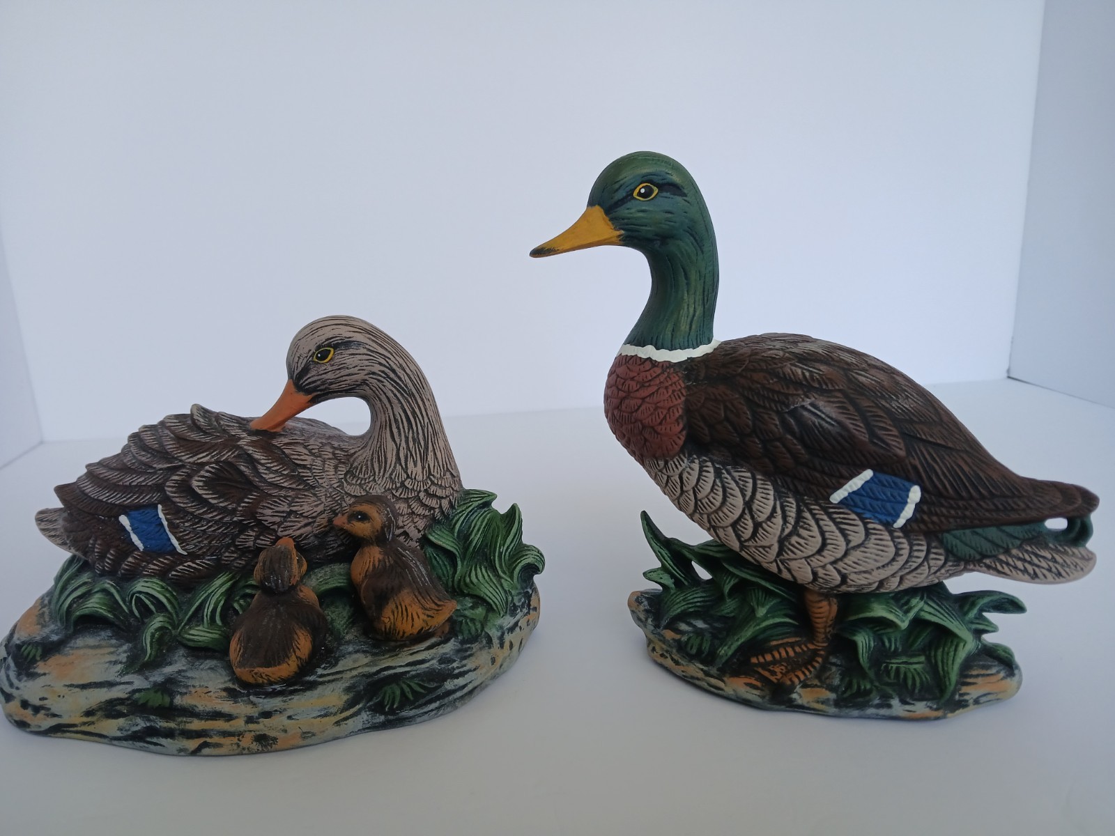 Porcelain Duck Family Figurine (2 Pc) set Porcelain Duck Family Figurine (2 Pc) set