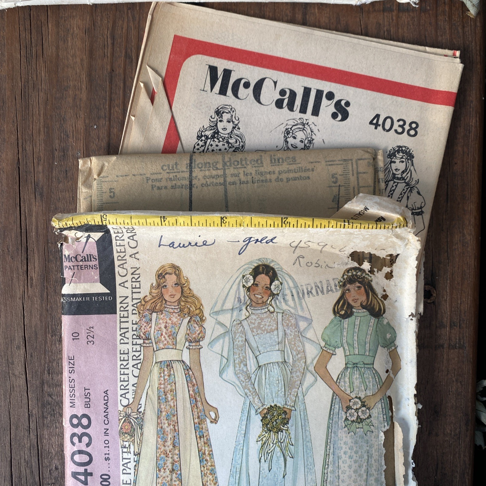 Vintage 70s McCalls Pattern 4038 Bride Bridesmaid Dress Prairie Gunne Sax Dupe