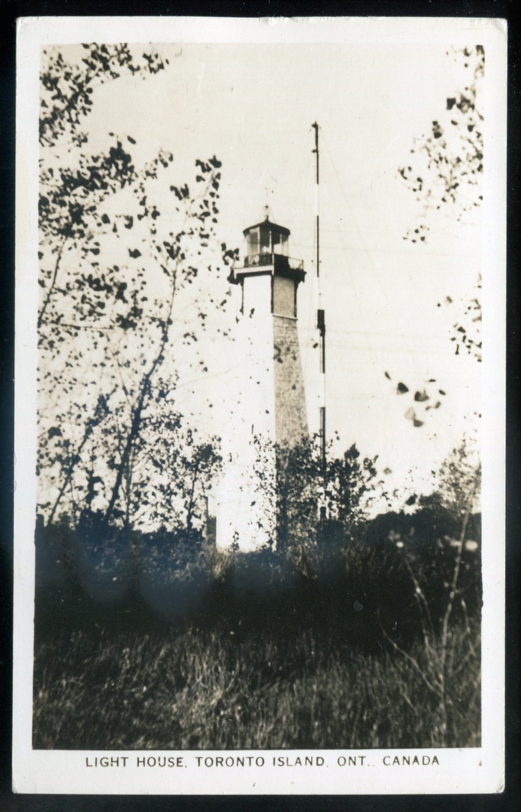 Canada TORONTO ISLAND Ontario 1930s Lighthouse. Real Photo Postcard