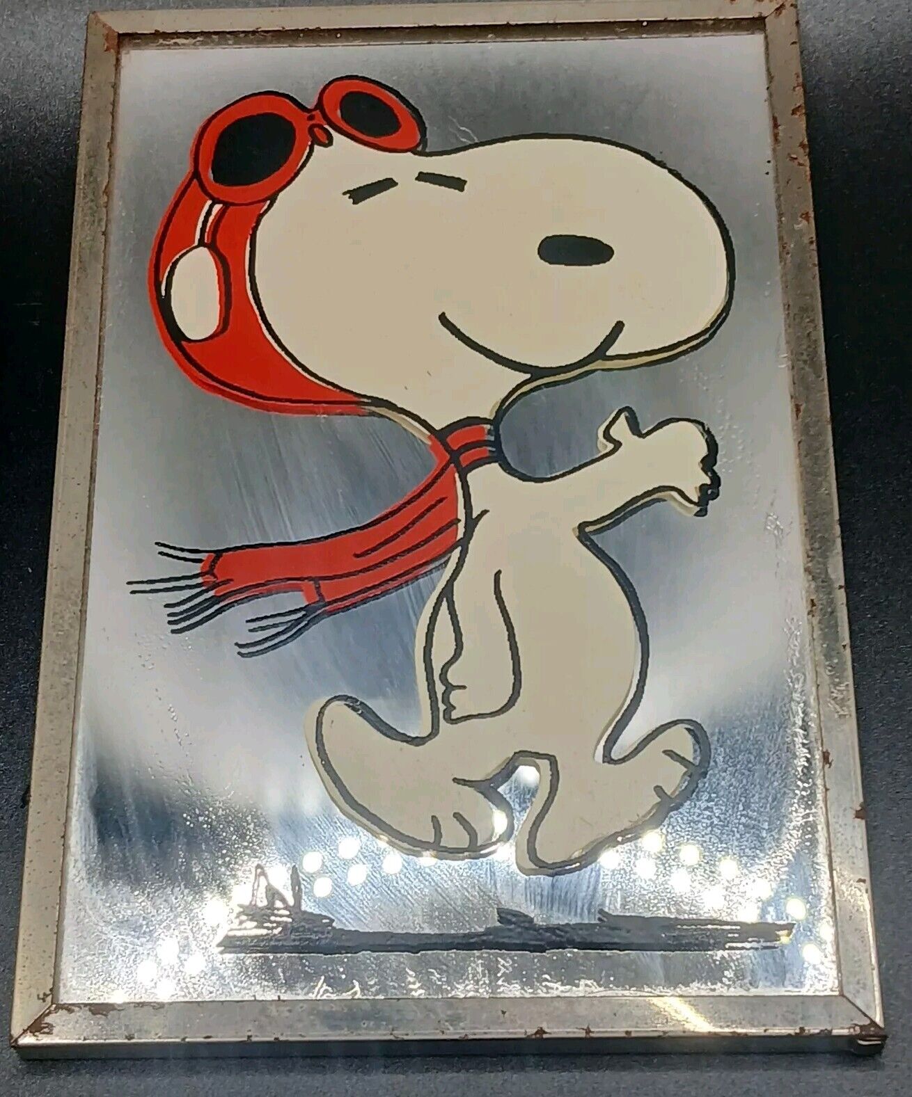 Vintage Peanuts Snoopy World War 1 Flying Ace Pilot Mirror 6