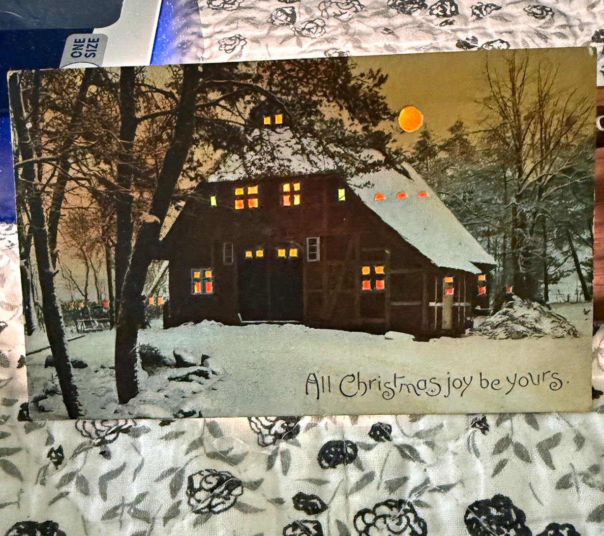 Antique  Circa 1900s Christmas Postcard Scene \